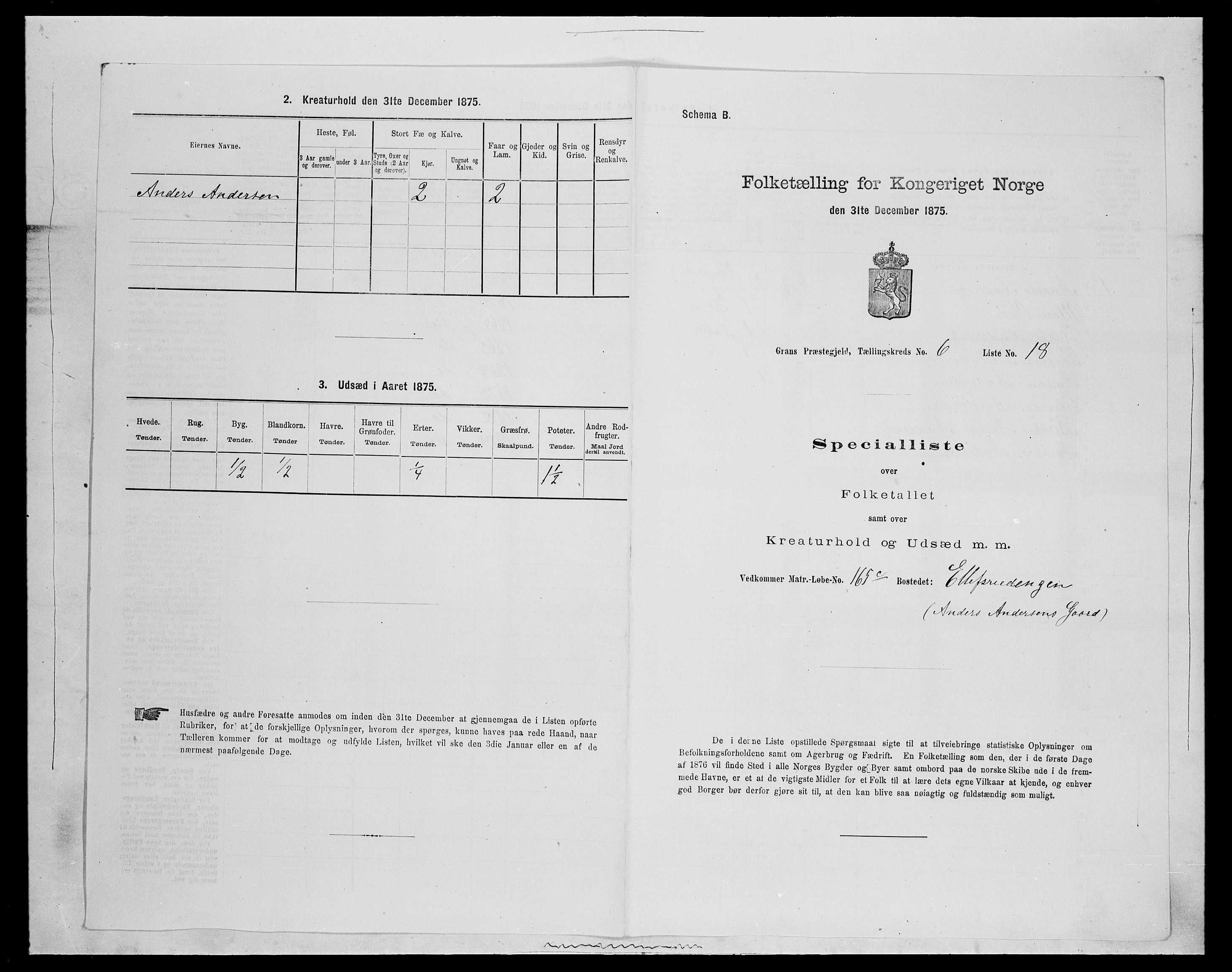 SAH, 1875 census for 0534P Gran, 1875, p. 1055