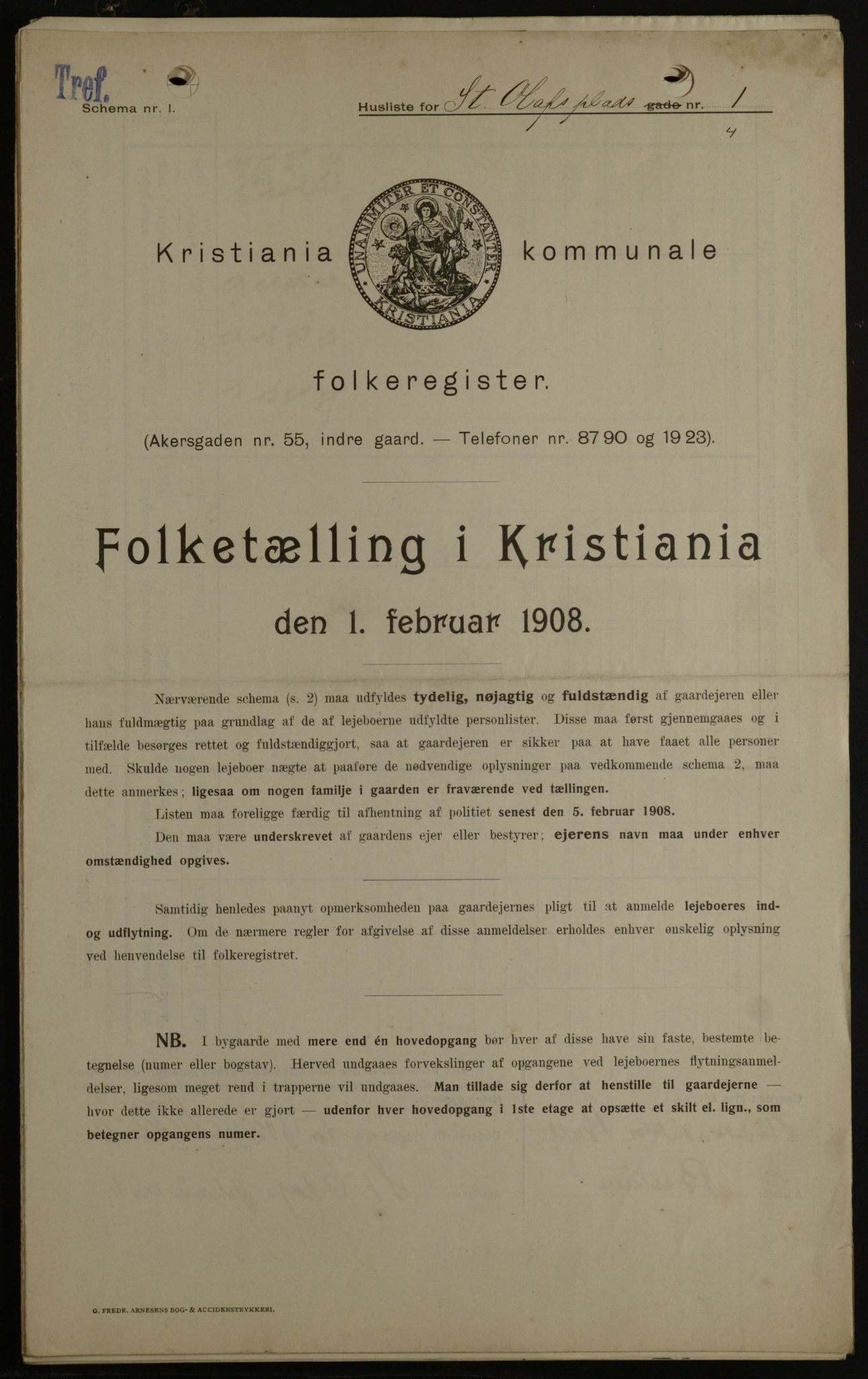 OBA, Municipal Census 1908 for Kristiania, 1908, p. 79618