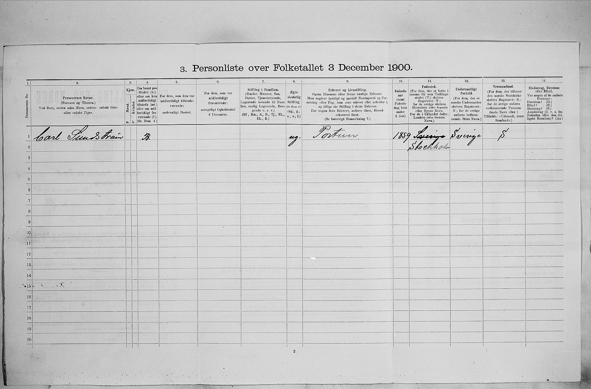 SAO, 1900 census for Kristiania, 1900, p. 57255