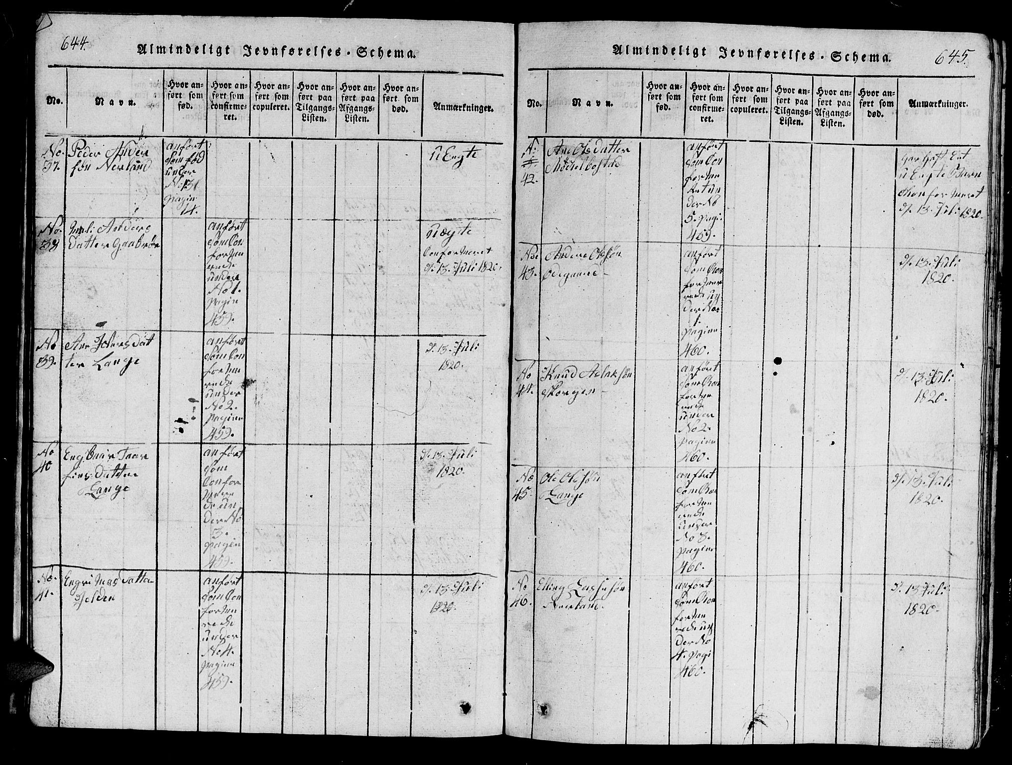 Ministerialprotokoller, klokkerbøker og fødselsregistre - Møre og Romsdal, AV/SAT-A-1454/554/L0644: Parish register (copy) no. 554C01, 1818-1851, p. 644-645