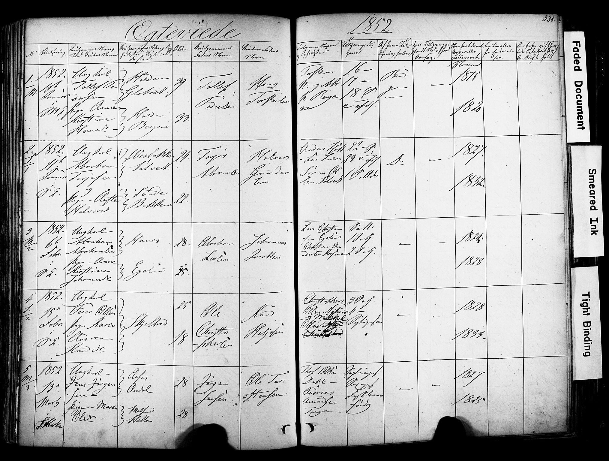 Solum kirkebøker, SAKO/A-306/F/Fa/L0006: Parish register (official) no. I 6, 1844-1855, p. 331
