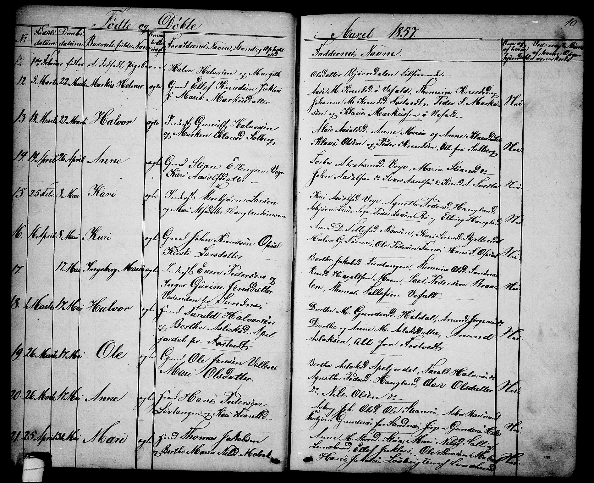 Drangedal kirkebøker, AV/SAKO-A-258/G/Ga/L0002: Parish register (copy) no. I 2, 1856-1887, p. 10