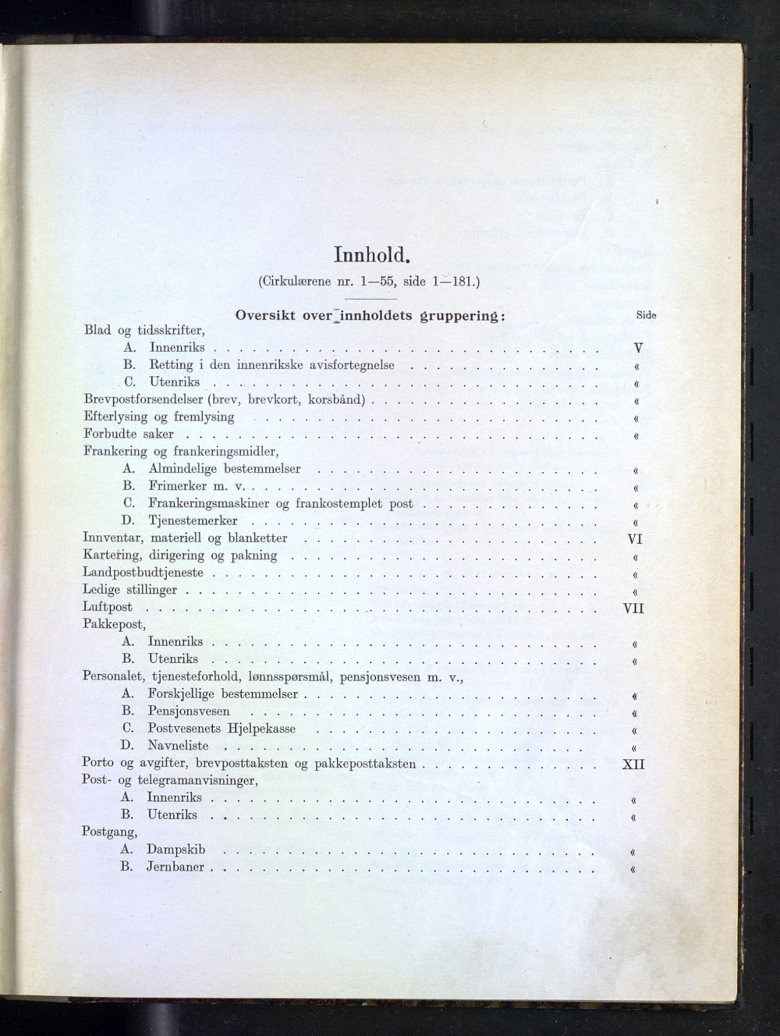 Norges Postmuseums bibliotek, NOPO/-/-/-: Sirkulærer fra Poststyret, 1929