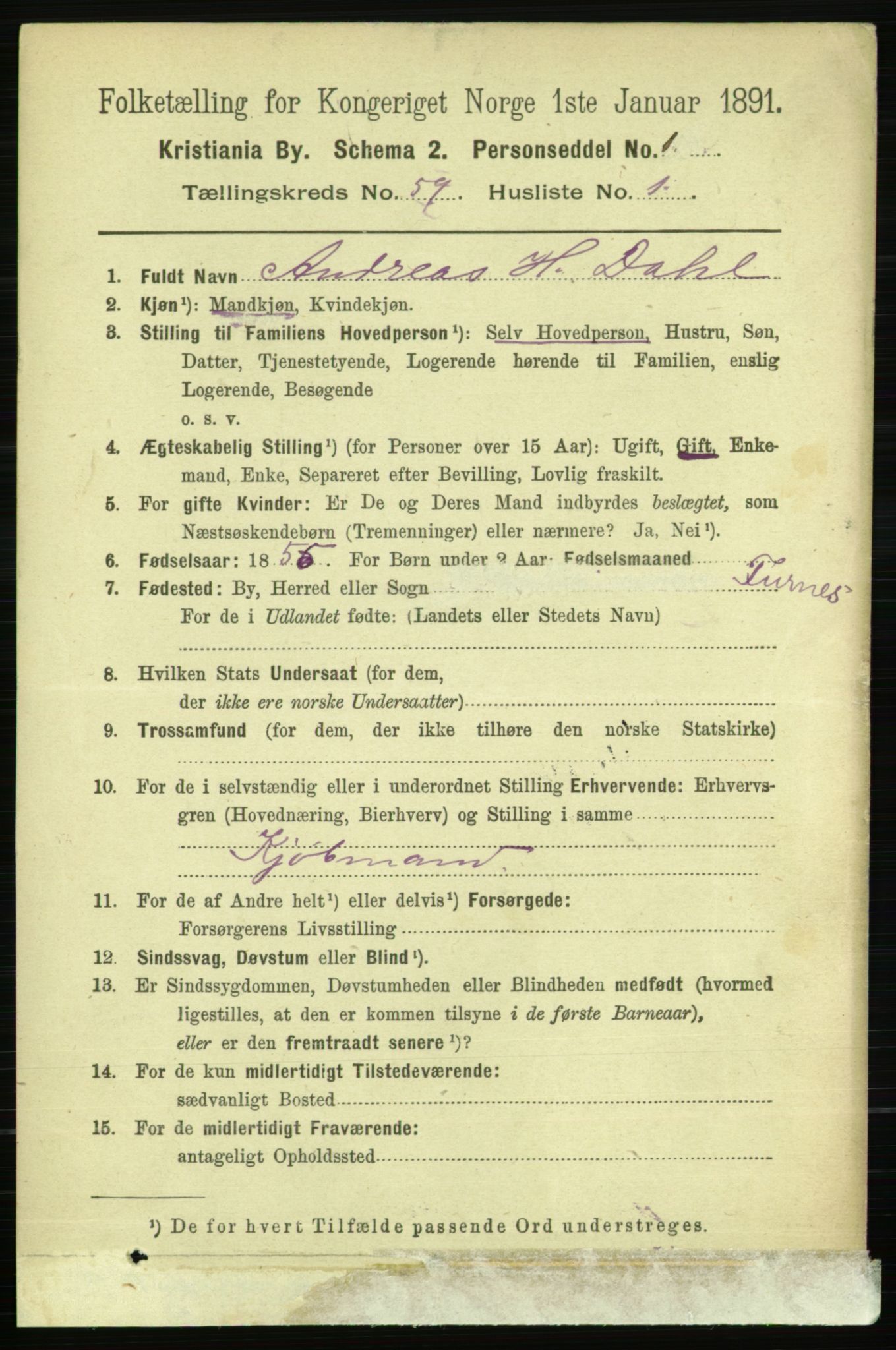 RA, 1891 census for 0301 Kristiania, 1891, p. 31363