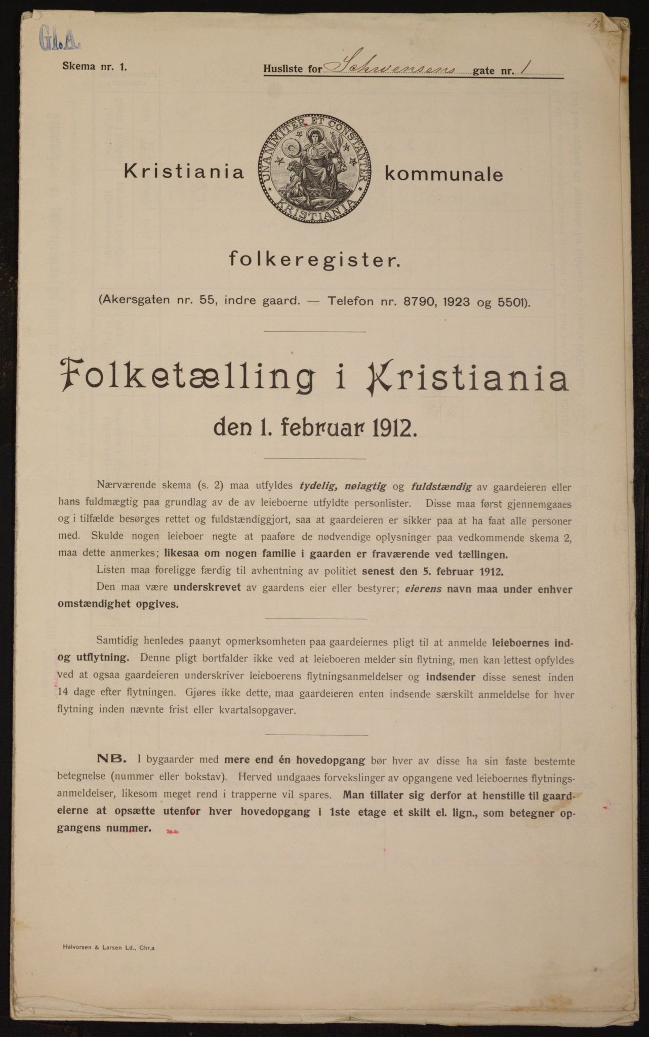OBA, Municipal Census 1912 for Kristiania, 1912, p. 92879