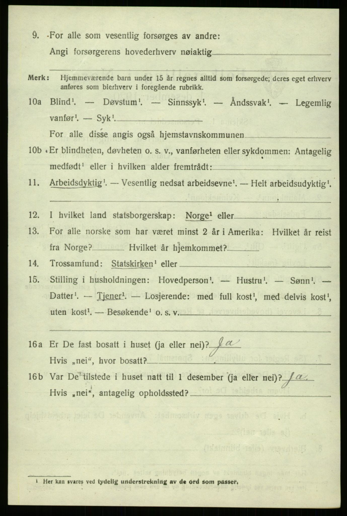 SAB, 1920 census for Balestrand, 1920, p. 4147