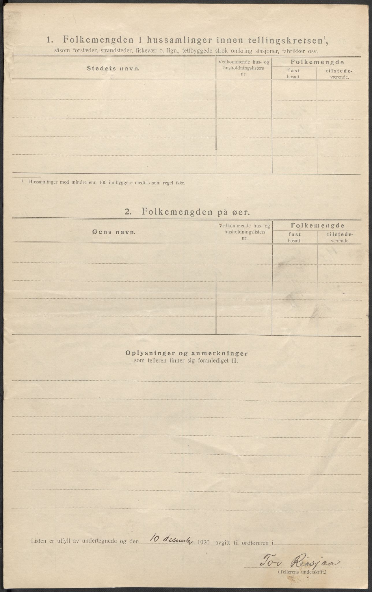 SAKO, 1920 census for Hjartdal, 1920, p. 7