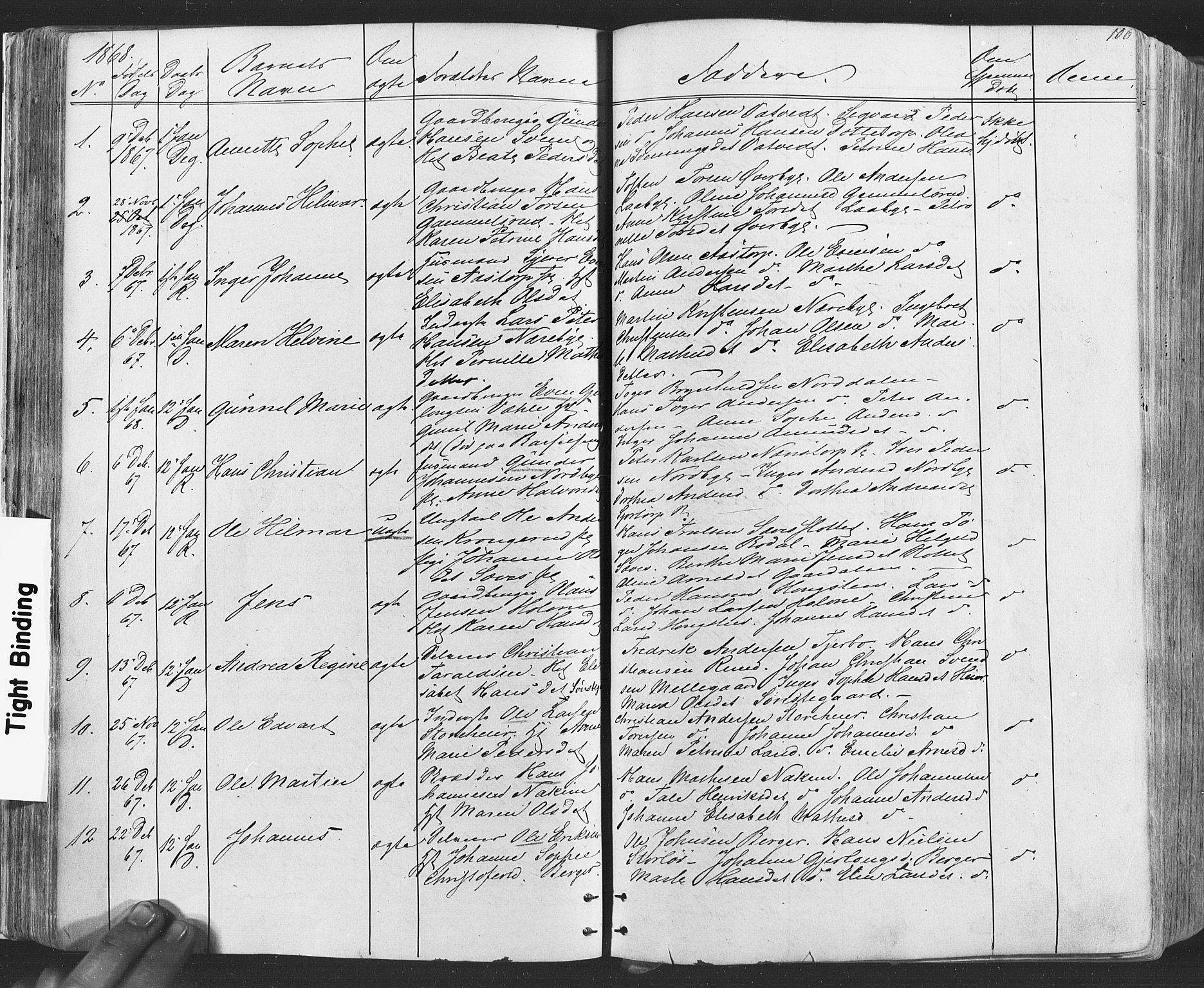 Rakkestad prestekontor Kirkebøker, SAO/A-2008/F/Fa/L0011: Parish register (official) no. I 11, 1862-1877, p. 106