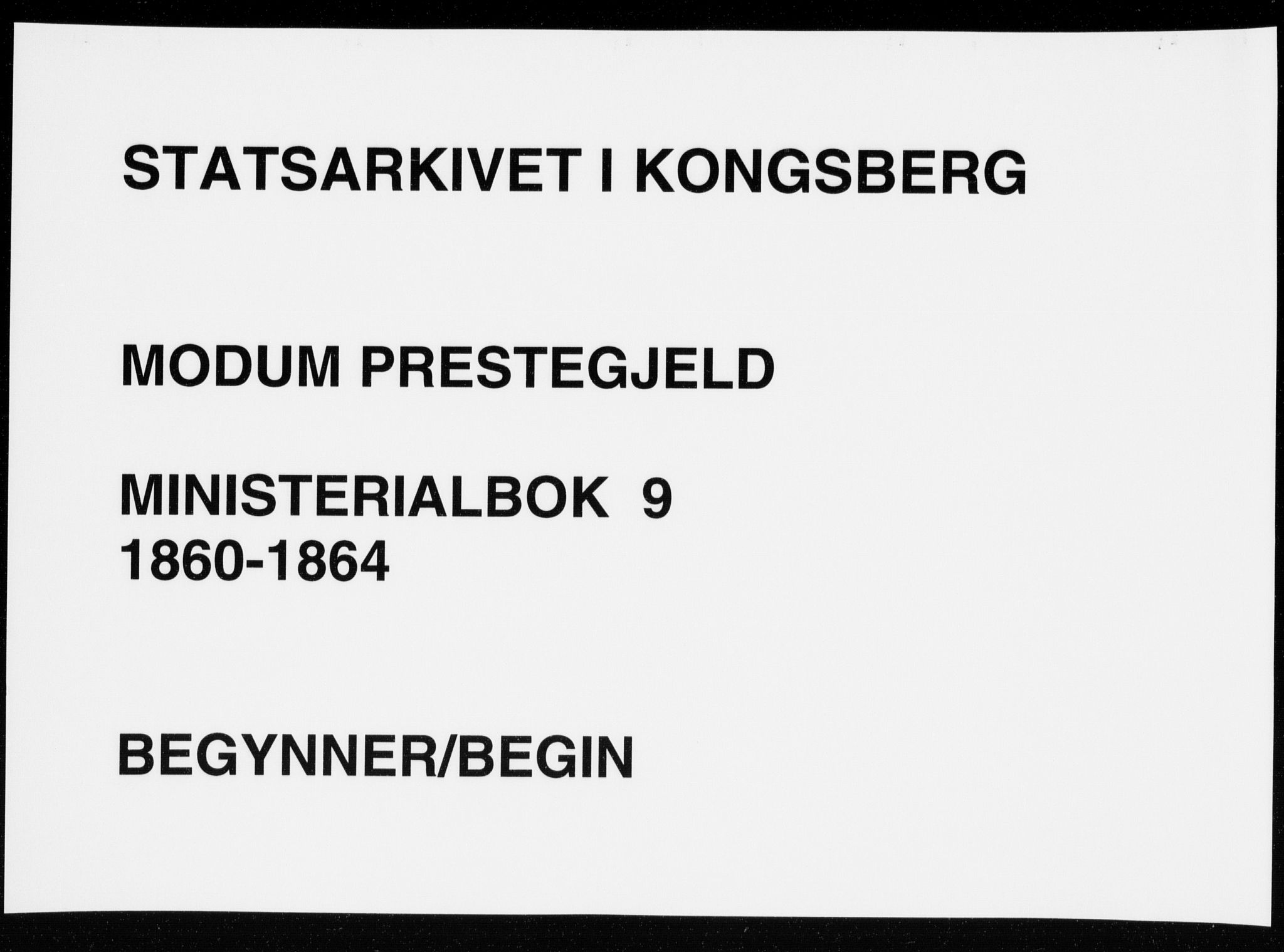 Modum kirkebøker, SAKO/A-234/F/Fa/L0009: Parish register (official) no. 9, 1860-1864