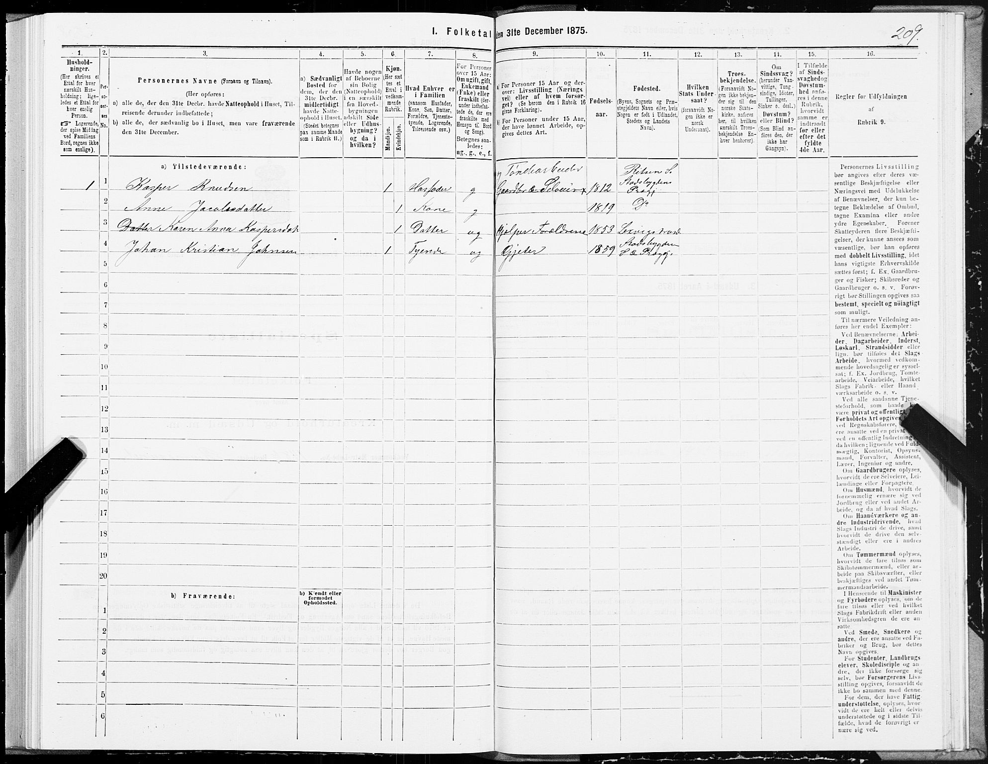 SAT, 1875 census for 1718P Leksvik, 1875, p. 3209