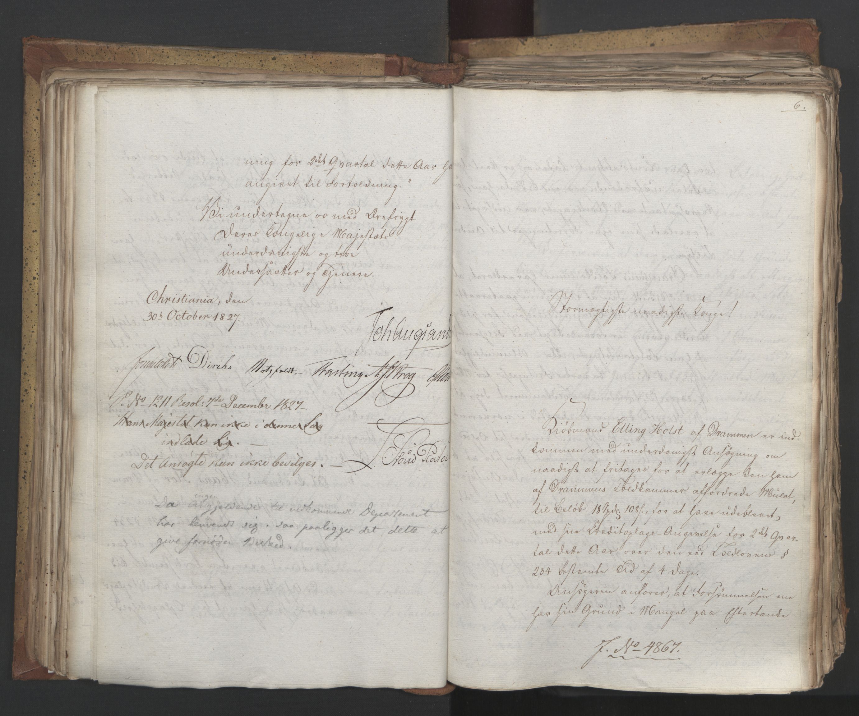 Statsrådsavdelingen i Stockholm, AV/RA-S-1003/D/Da/L0053: Regjeringsinnstillinger nr. 4800-5017, 1827, p. 207