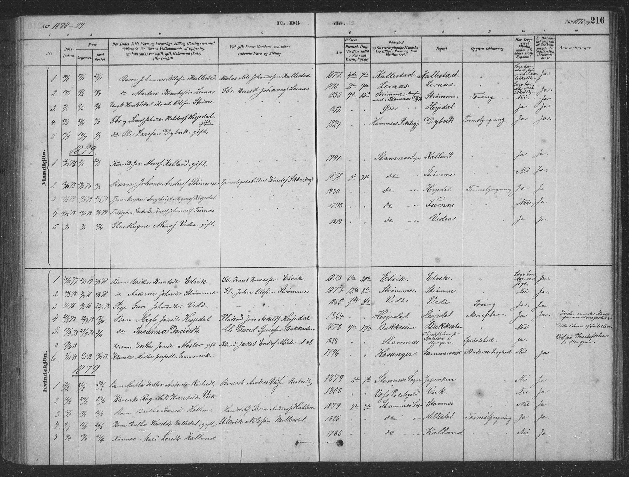 Vaksdal Sokneprestembete, SAB/A-78901/H/Hab: Parish register (copy) no. D 1, 1878-1939, p. 216