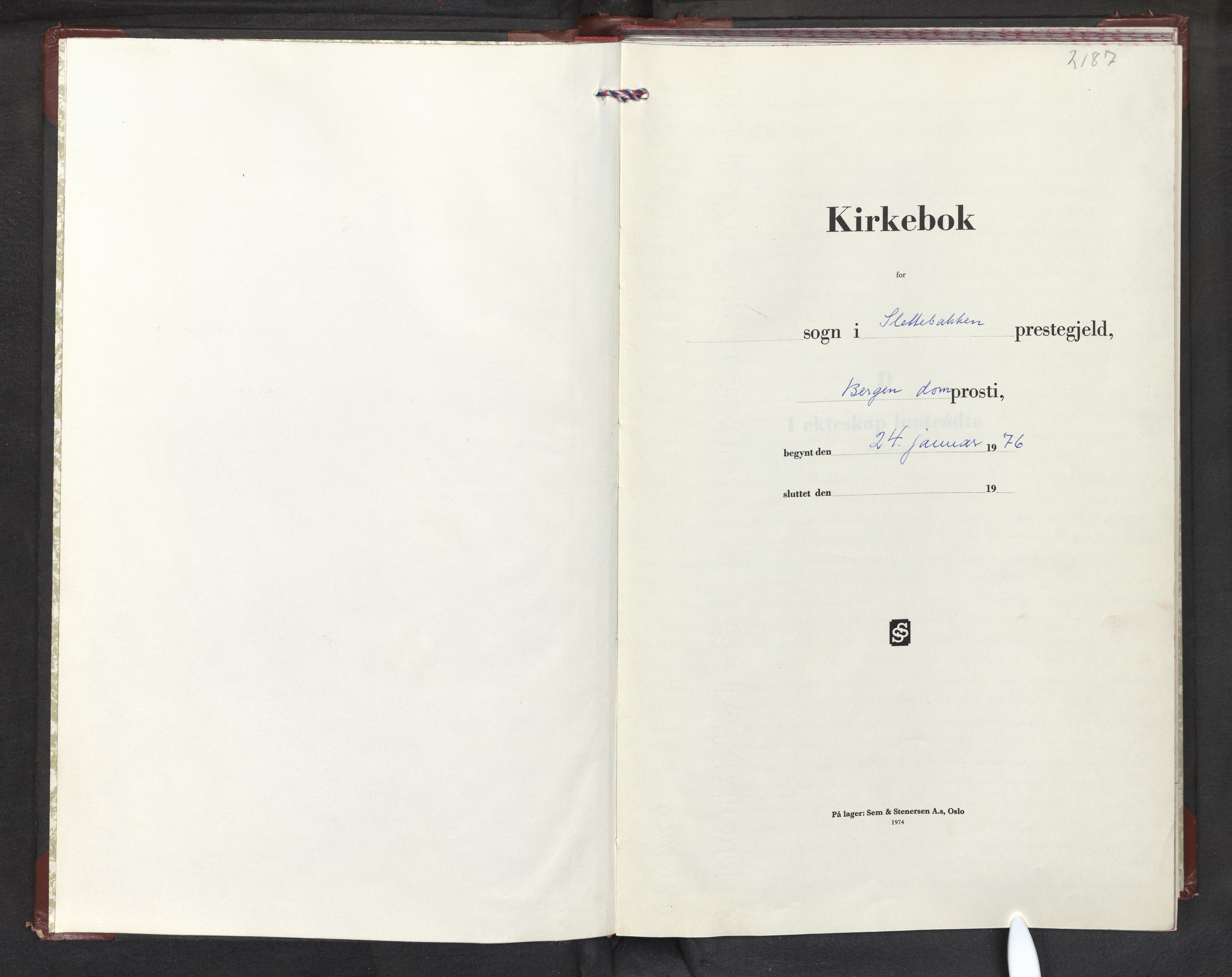 Slettebakken Sokneprestembete, SAB/A-77901/H/Haa: Parish register (official) no. C 2, 1976-2004
