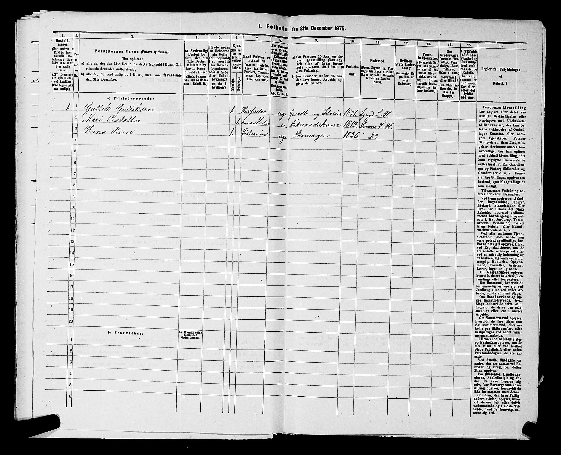 SAKO, 1875 census for 0631P Flesberg, 1875, p. 680