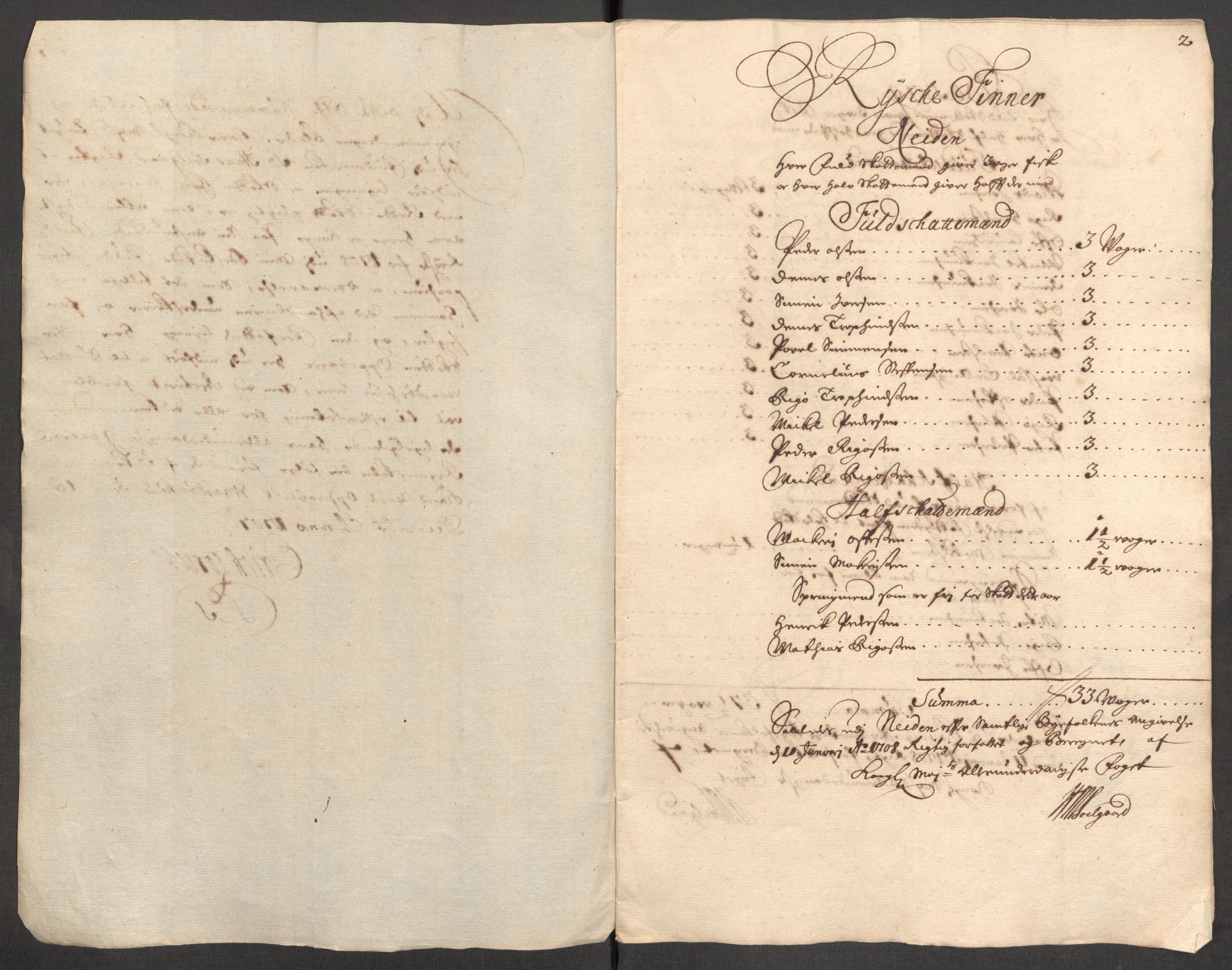 Rentekammeret inntil 1814, Reviderte regnskaper, Fogderegnskap, AV/RA-EA-4092/R69/L4854: Fogderegnskap Finnmark/Vardøhus, 1707-1708, p. 120