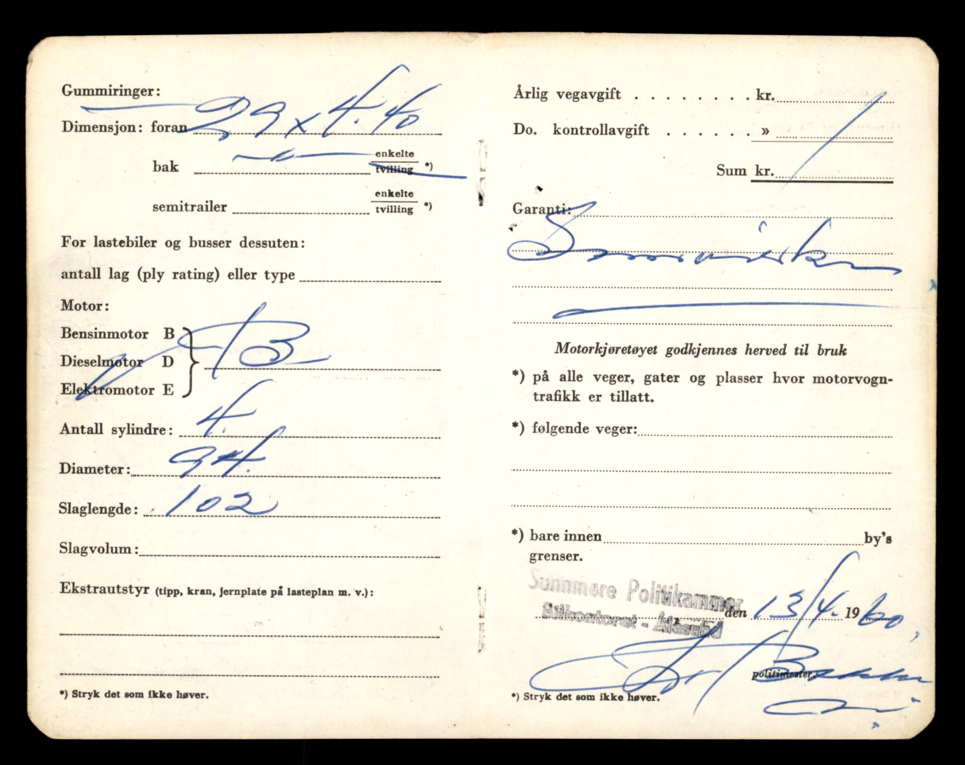 Møre og Romsdal vegkontor - Ålesund trafikkstasjon, AV/SAT-A-4099/F/Fe/L0018: Registreringskort for kjøretøy T 10091 - T 10227, 1927-1998, p. 2854