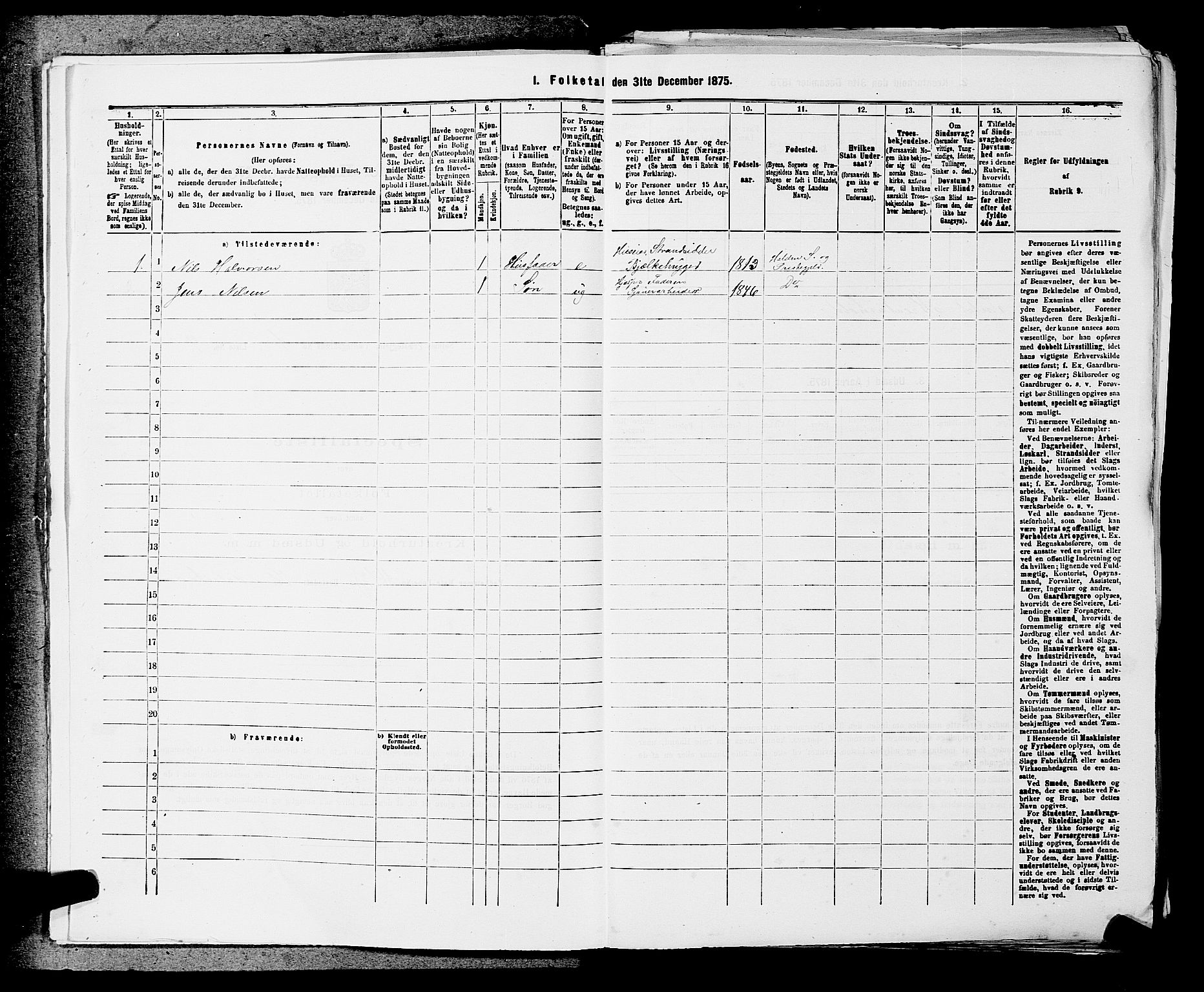 SAKO, 1875 census for 0818P Solum, 1875, p. 92