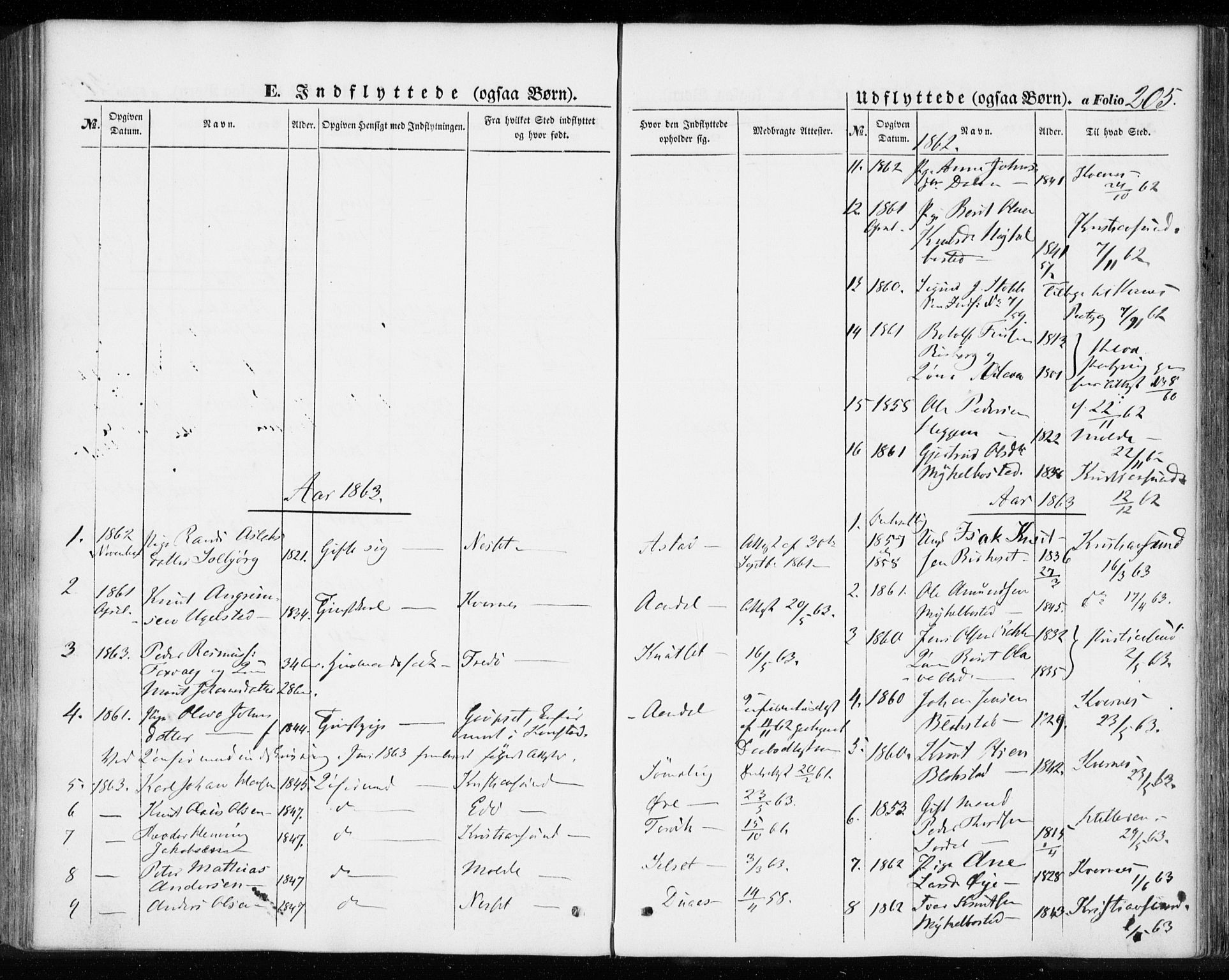 Ministerialprotokoller, klokkerbøker og fødselsregistre - Møre og Romsdal, AV/SAT-A-1454/584/L0965: Parish register (official) no. 584A05, 1857-1868, p. 205