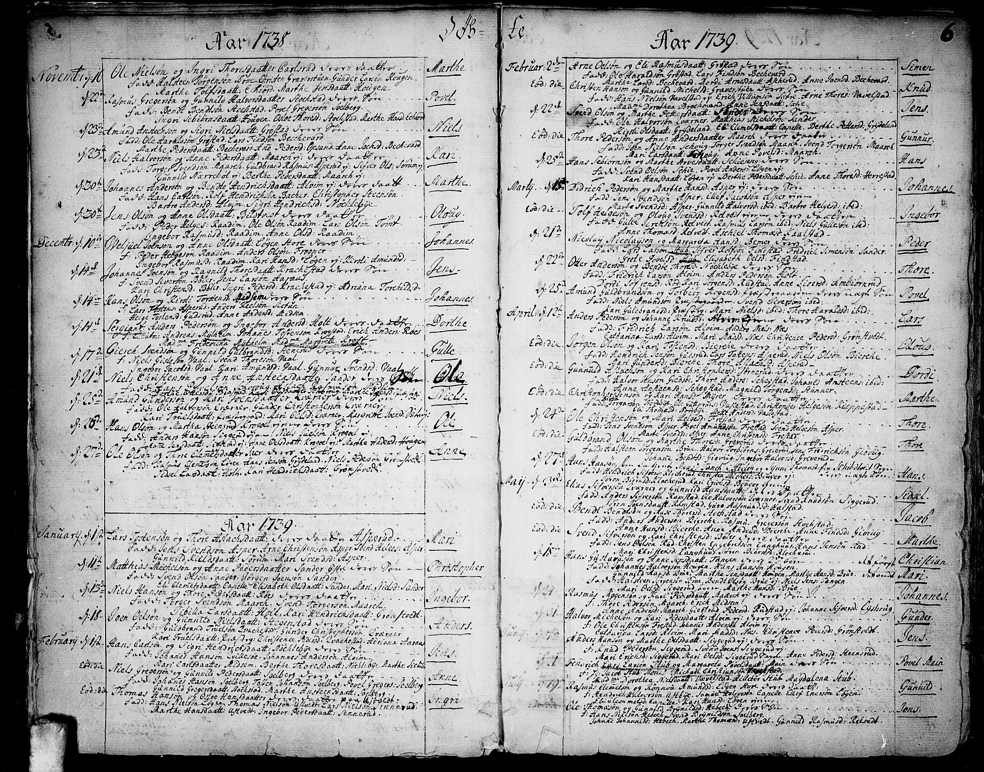 Kråkstad prestekontor Kirkebøker, SAO/A-10125a/F/Fa/L0001: Parish register (official) no. I 1, 1736-1785, p. 6