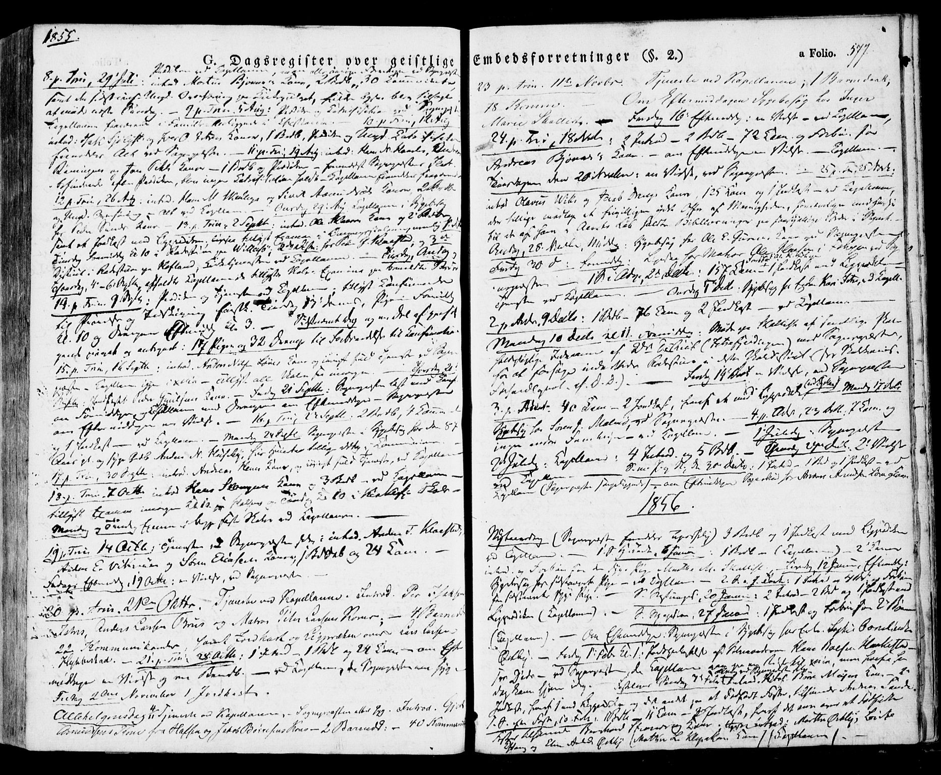 Tjølling kirkebøker, SAKO/A-60/F/Fa/L0006: Parish register (official) no. 6, 1835-1859, p. 577