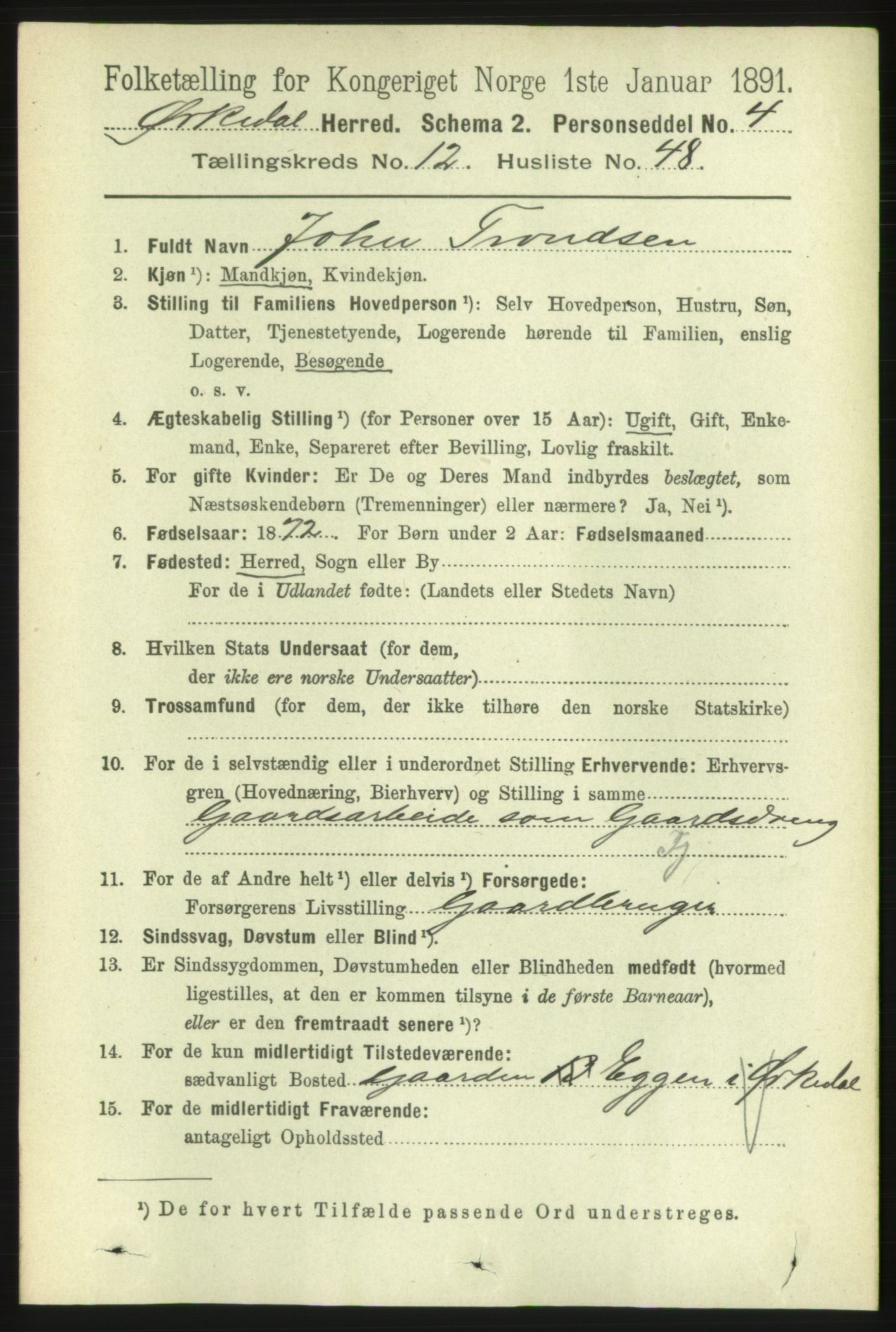 RA, 1891 census for 1638 Orkdal, 1891, p. 5856