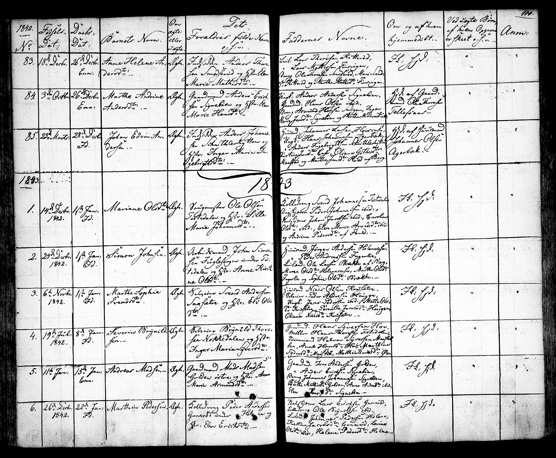 Idd prestekontor Kirkebøker, AV/SAO-A-10911/F/Fc/L0003: Parish register (official) no. III 3, 1832-1847, p. 101