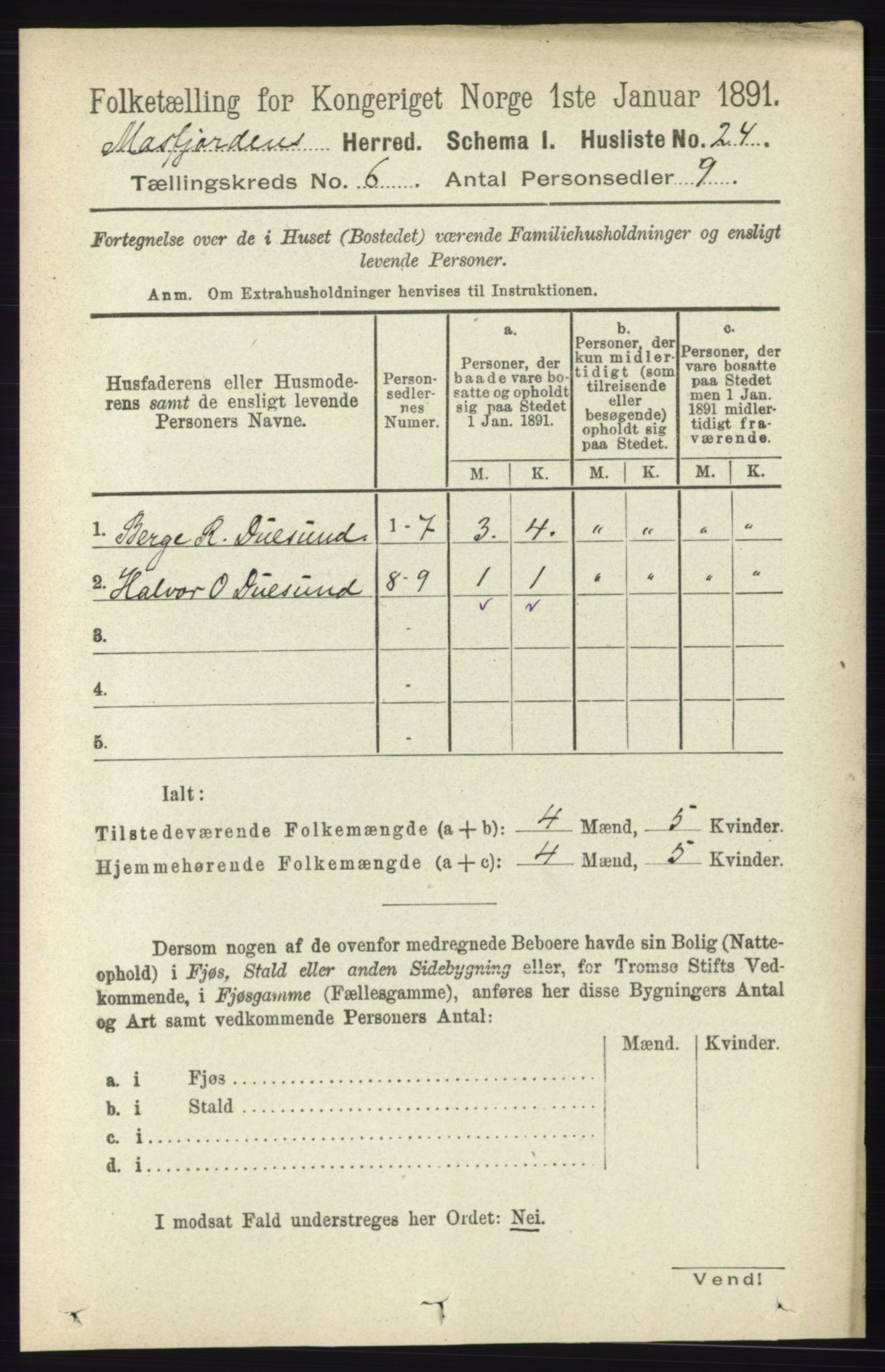 RA, 1891 census for 1266 Masfjorden, 1891, p. 946