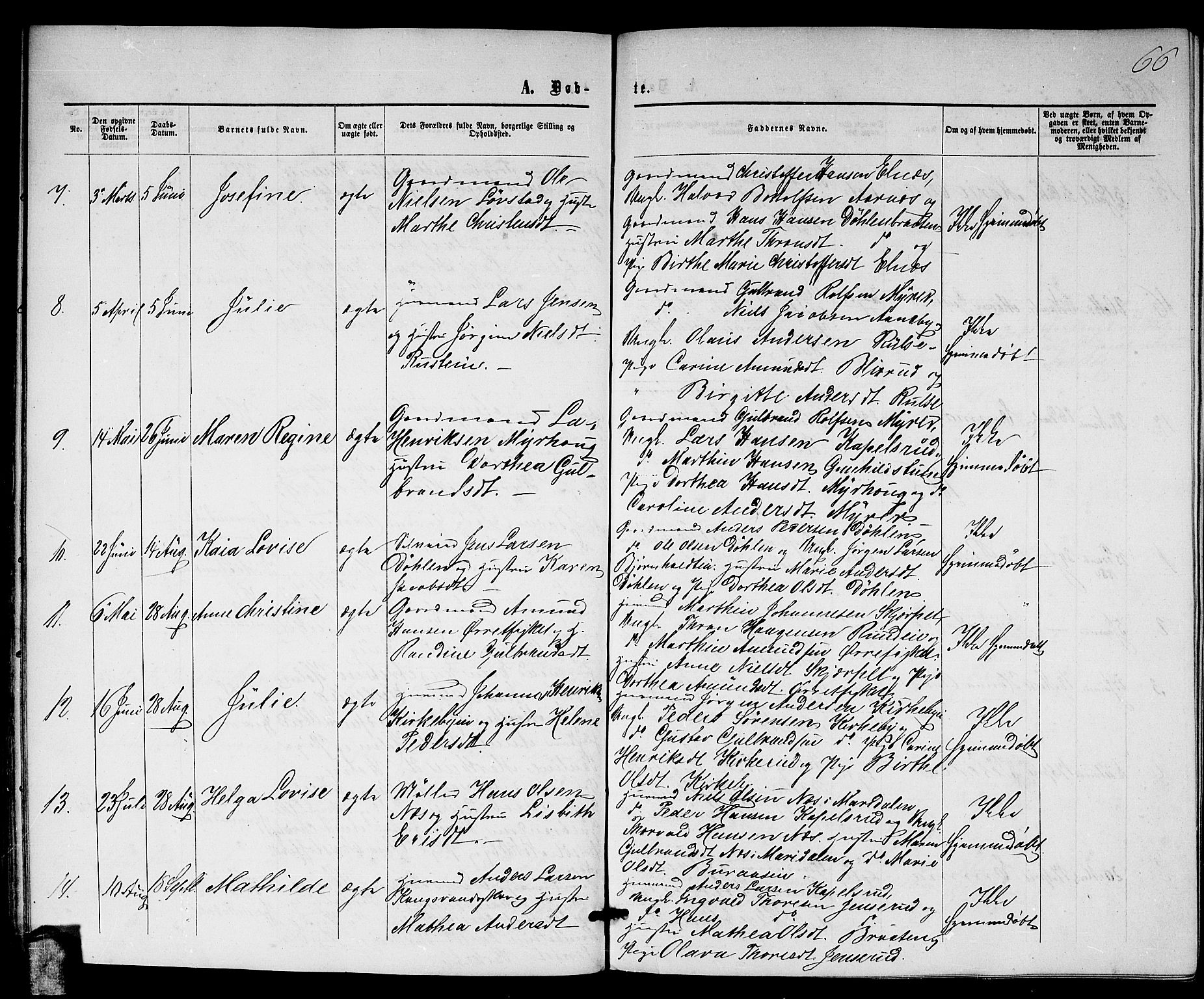 Nittedal prestekontor Kirkebøker, AV/SAO-A-10365a/G/Gb/L0001: Parish register (copy) no. II 1, 1859-1878, p. 66