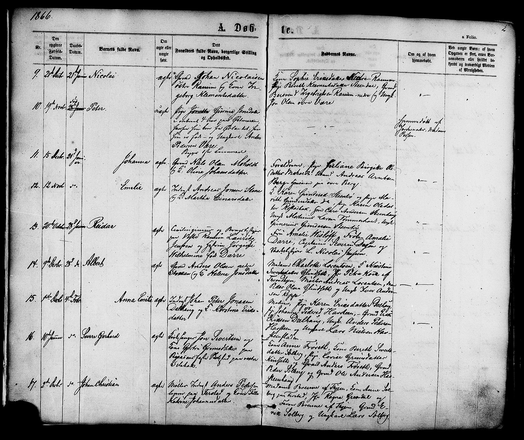 Ministerialprotokoller, klokkerbøker og fødselsregistre - Sør-Trøndelag, SAT/A-1456/606/L0293: Parish register (official) no. 606A08, 1866-1877, p. 2