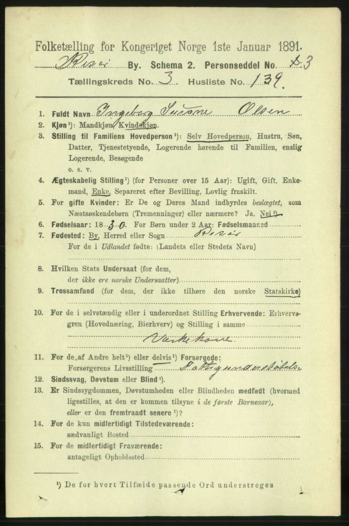 RA, 1891 census for 0901 Risør, 1891, p. 4161