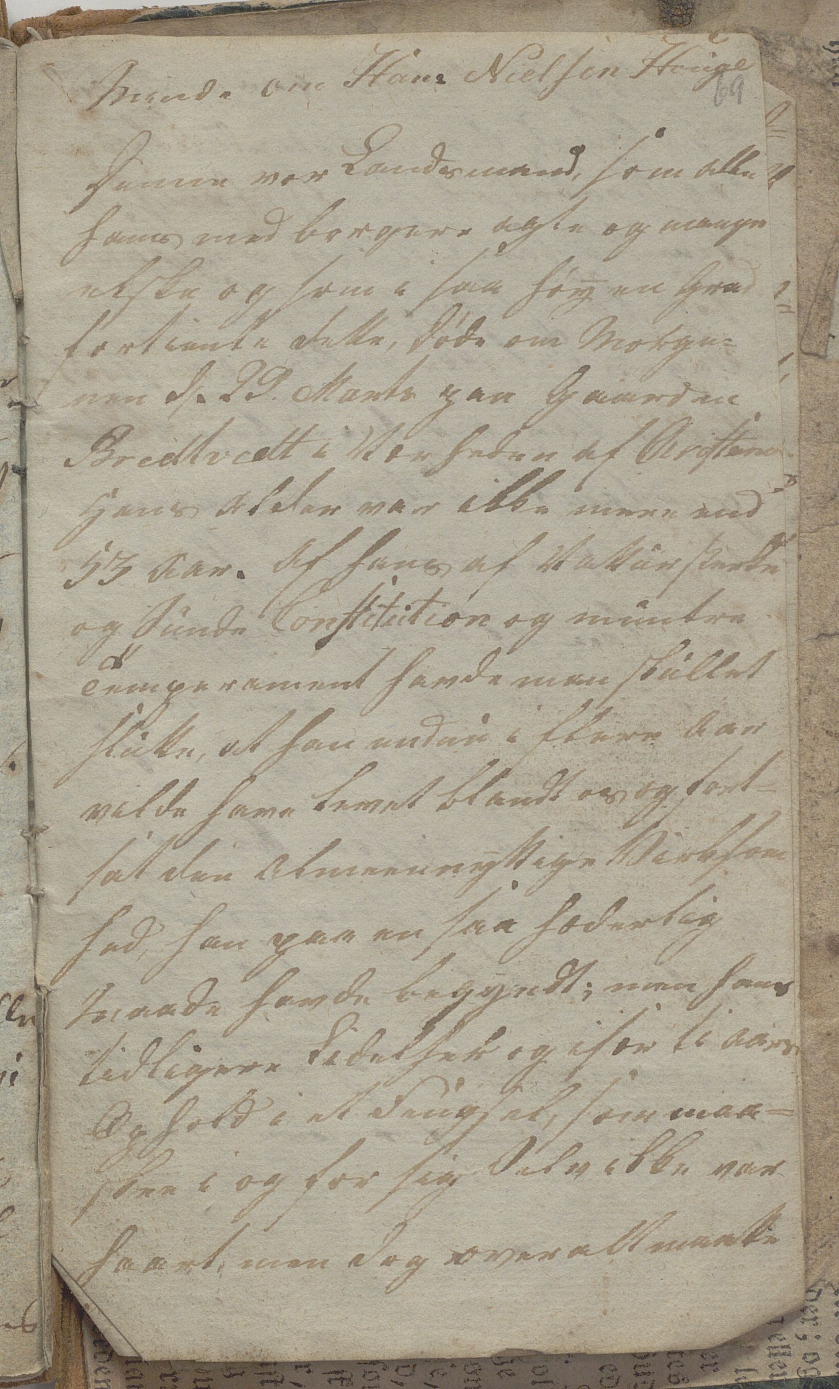 Heggtveitsamlingen, TMF/A-1007/H/L0045/0004: Brev, kopibøker, biografiske opptegnelser etc. / "Blegen", 1815-1830, p. 69