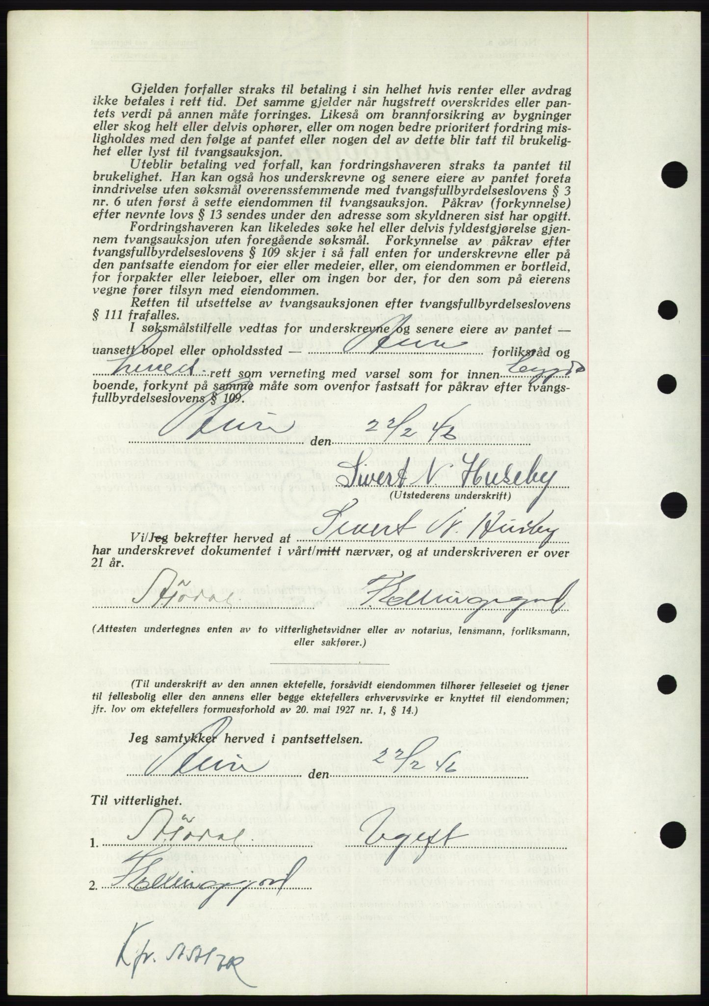 Nordmøre sorenskriveri, AV/SAT-A-4132/1/2/2Ca: Mortgage book no. B93b, 1946-1946, Diary no: : 327/1946