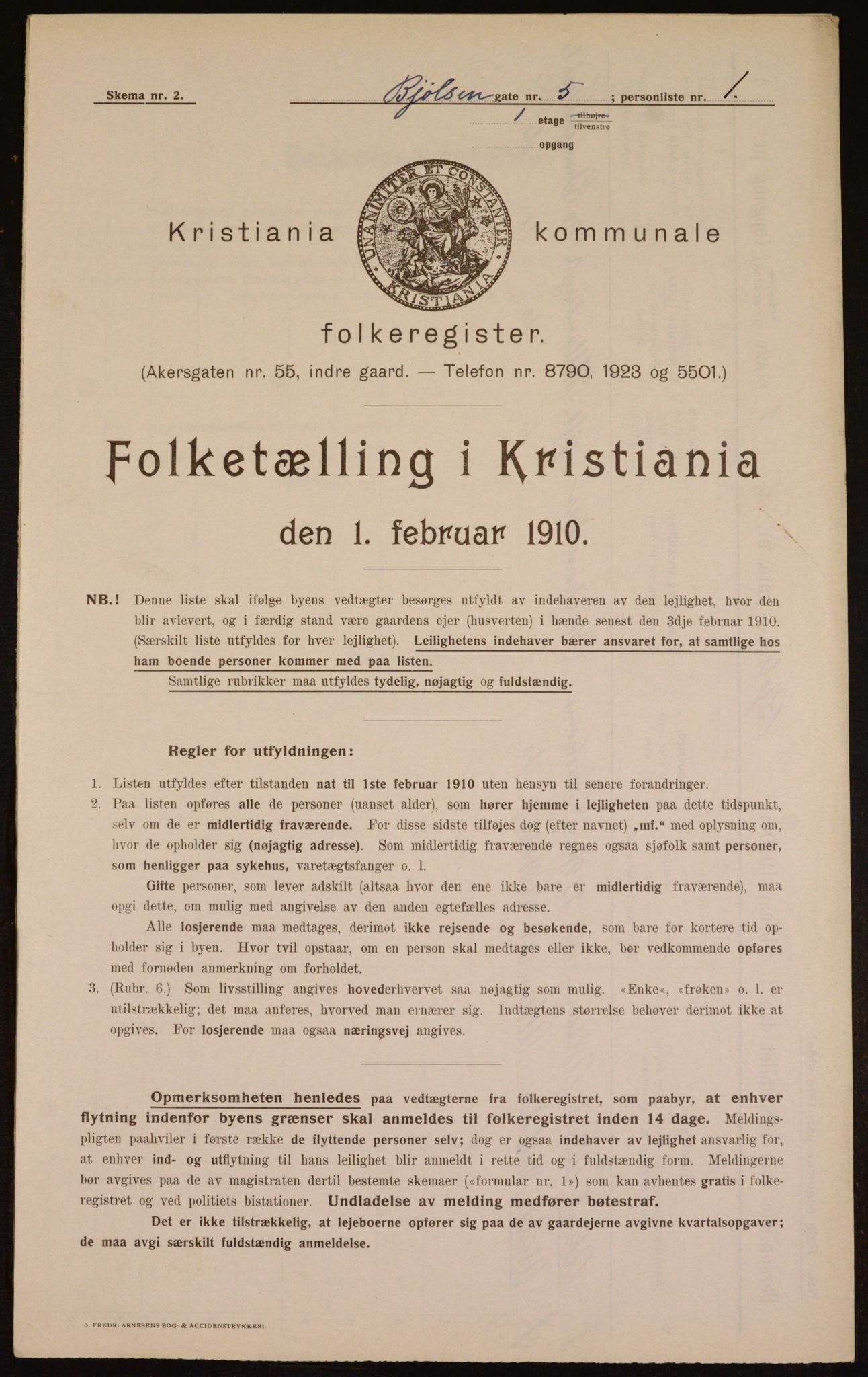 OBA, Municipal Census 1910 for Kristiania, 1910, p. 6260