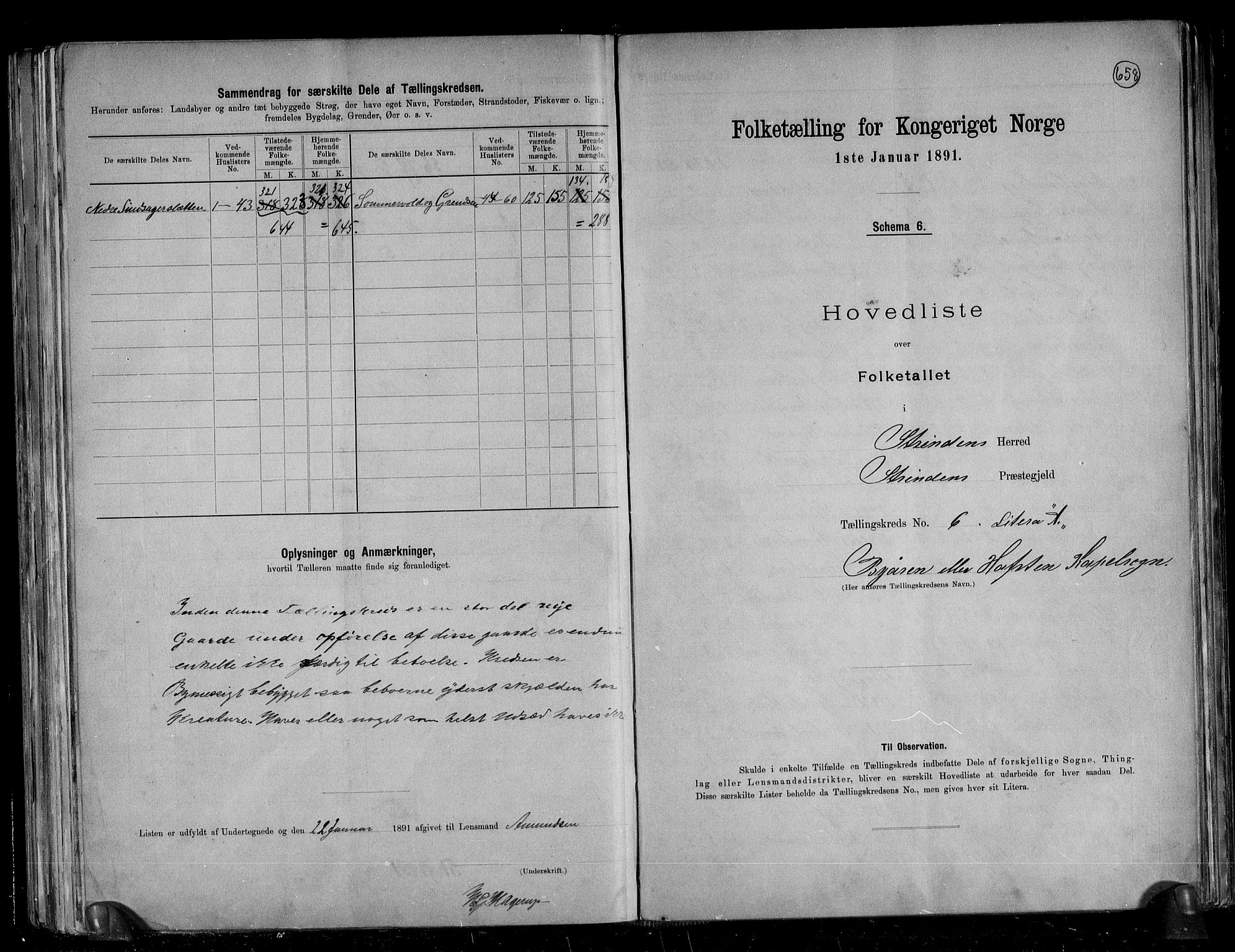 RA, 1891 census for 1660 Strinda, 1891, p. 18