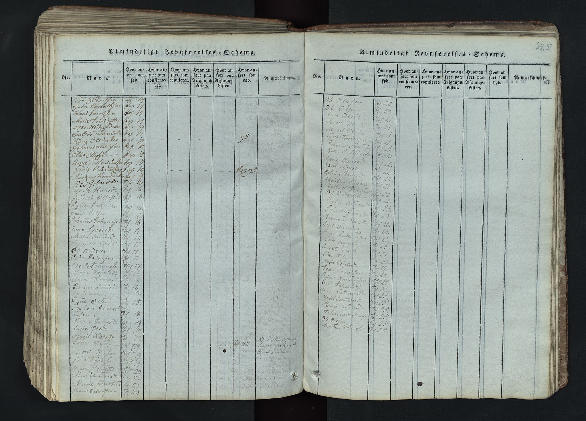 Lom prestekontor, SAH/PREST-070/L/L0002: Parish register (copy) no. 2, 1815-1844, p. 325