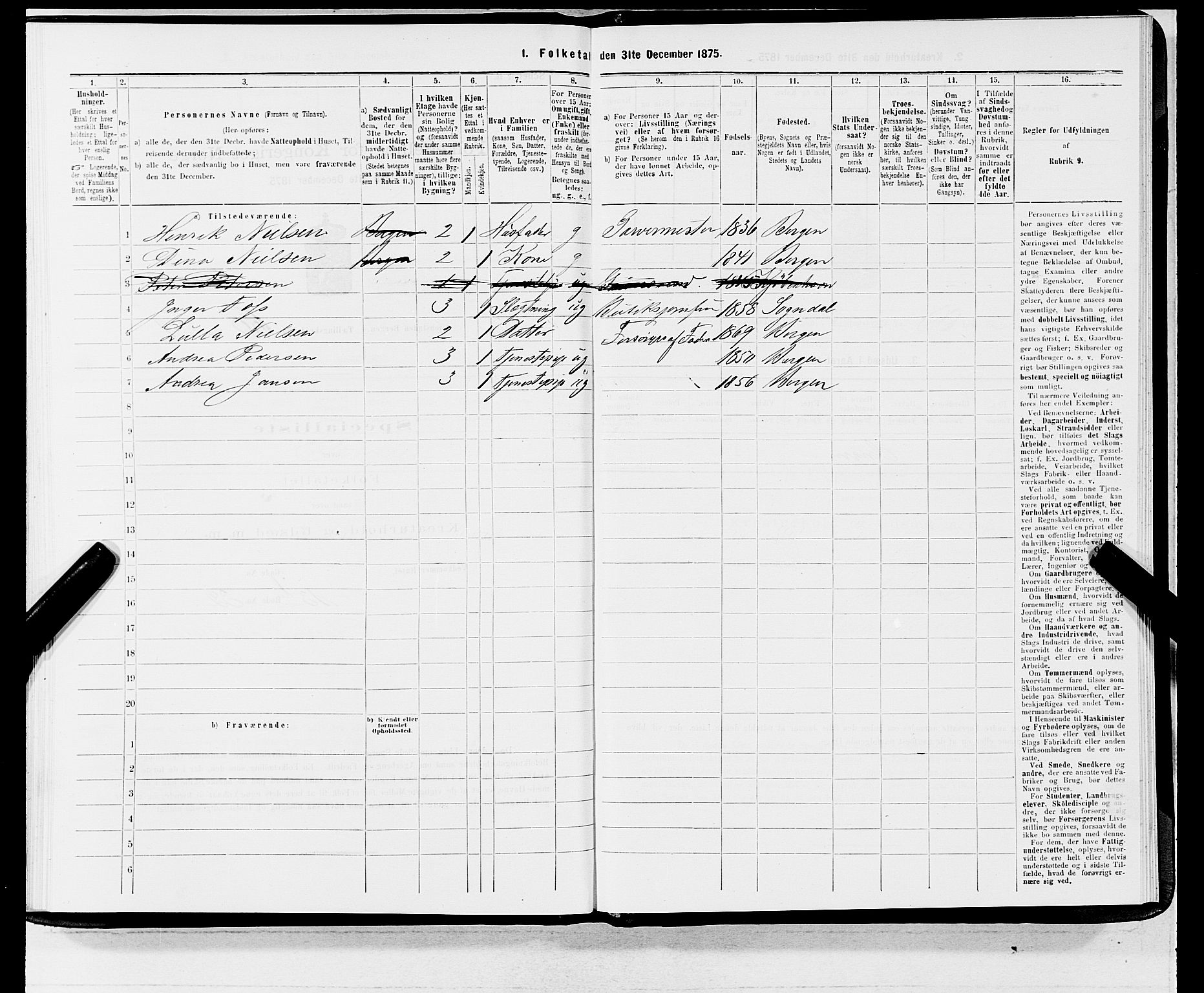 SAB, 1875 census for 1301 Bergen, 1875, p. 3175