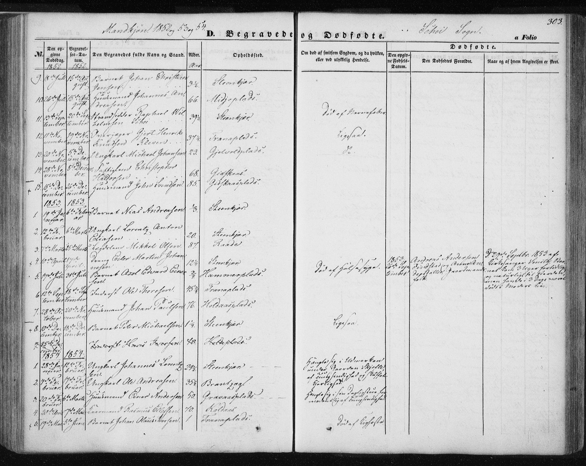 Ministerialprotokoller, klokkerbøker og fødselsregistre - Nord-Trøndelag, AV/SAT-A-1458/735/L0342: Parish register (official) no. 735A07 /2, 1849-1862, p. 303