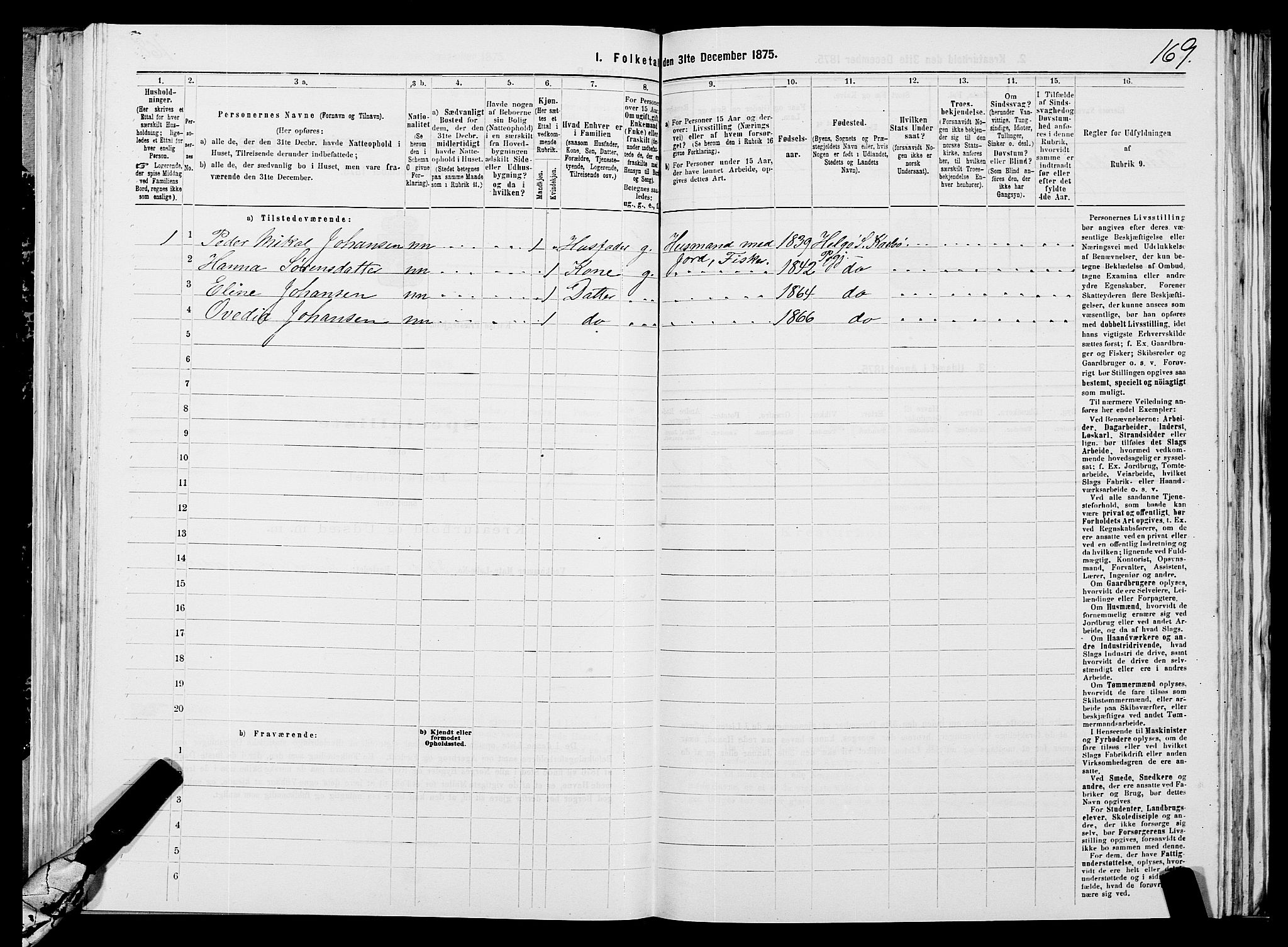 SATØ, 1875 census for 1936P Karlsøy, 1875, p. 2169