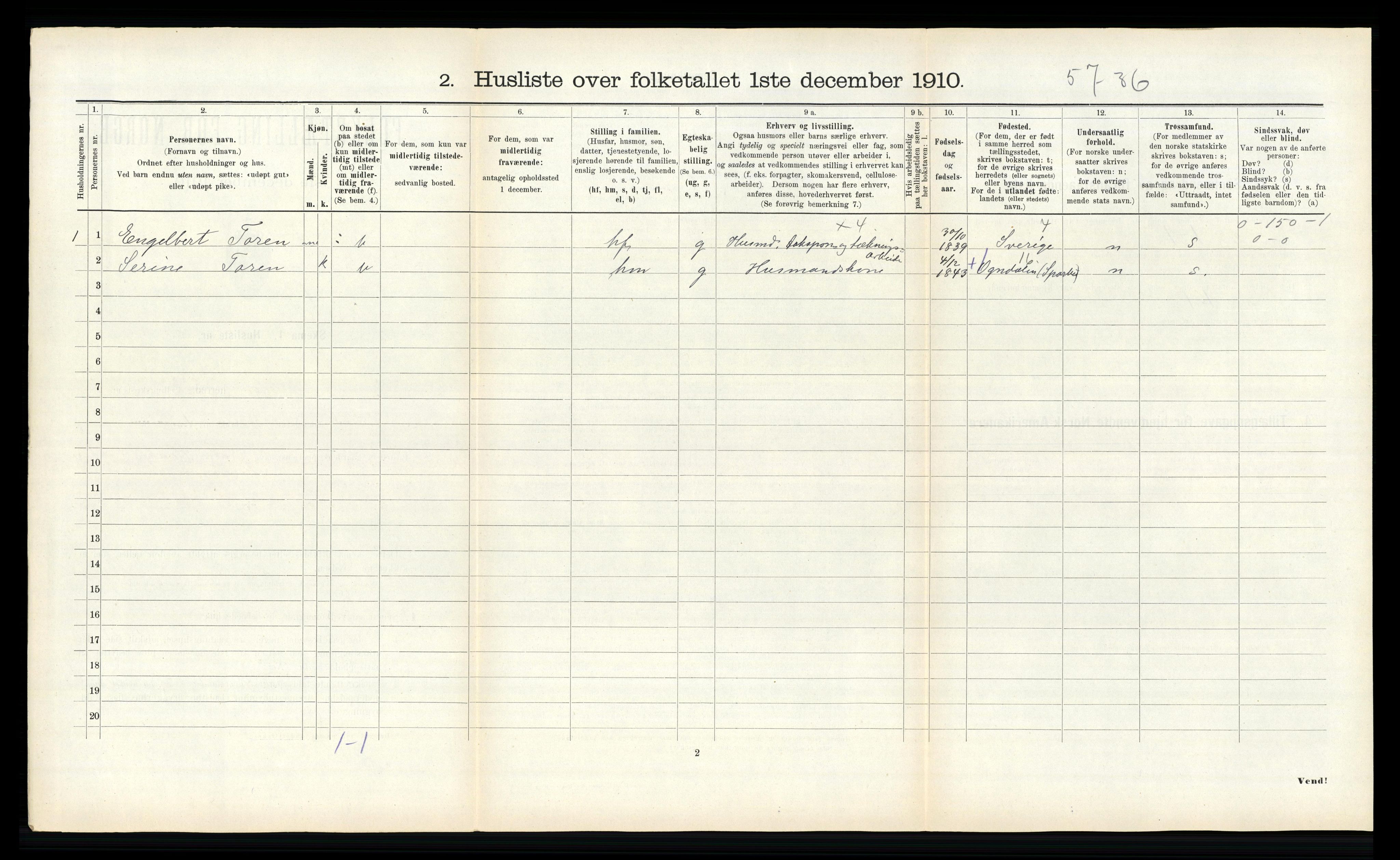 RA, 1910 census for Egge, 1910, p. 184