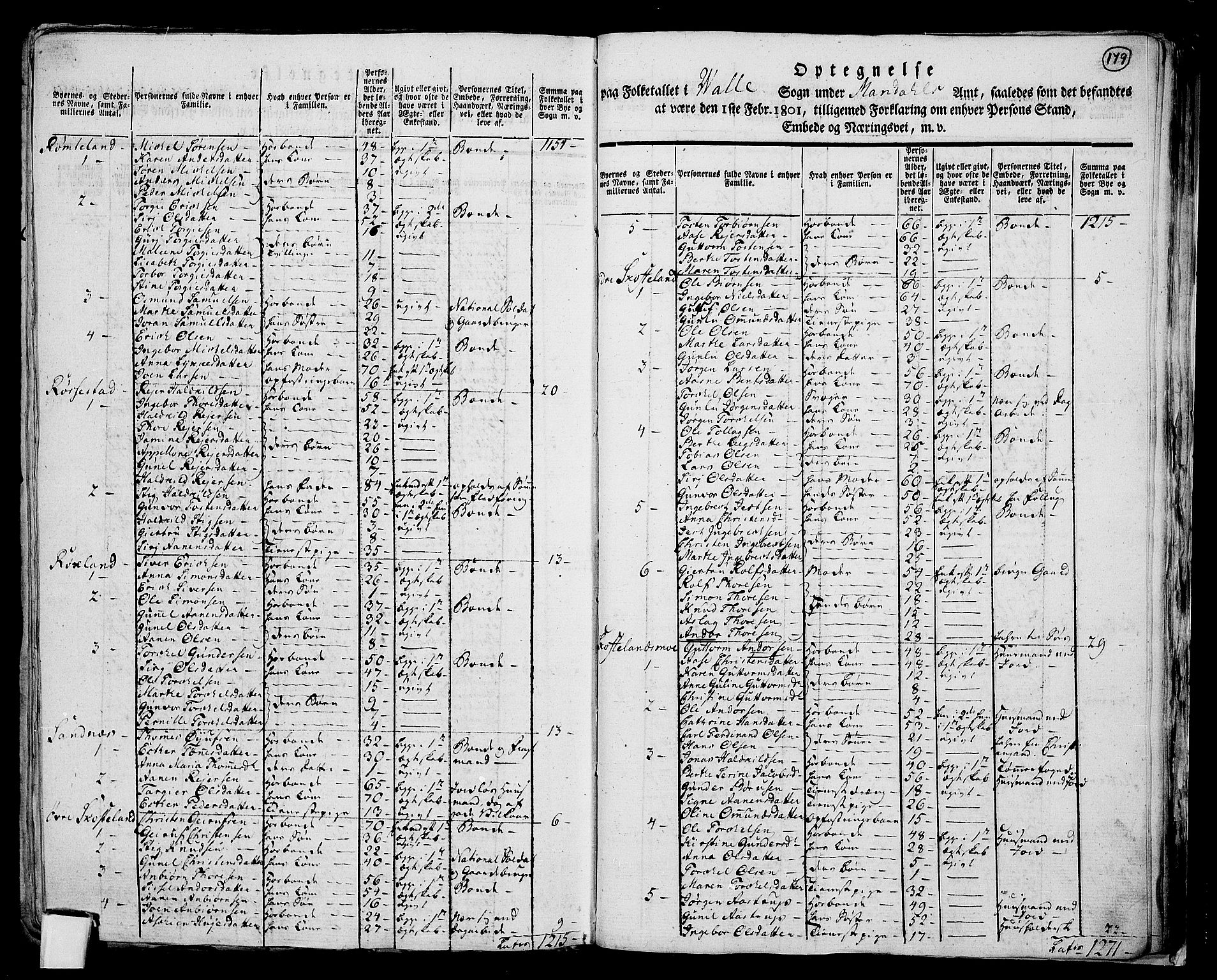 RA, 1801 census for 1029P Audnedal, 1801, p. 178b-179a