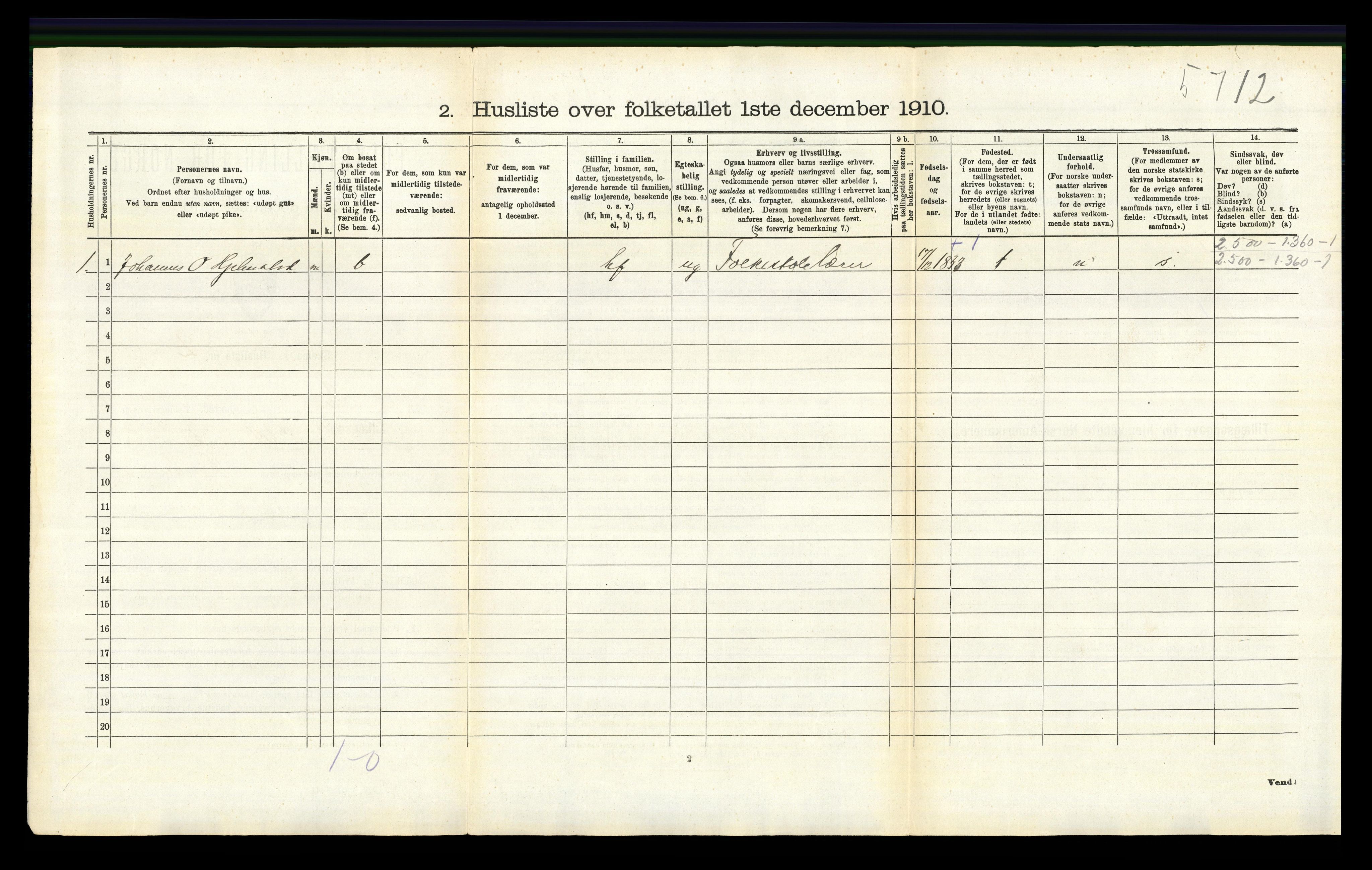 RA, 1910 census for Øyer, 1910, p. 710