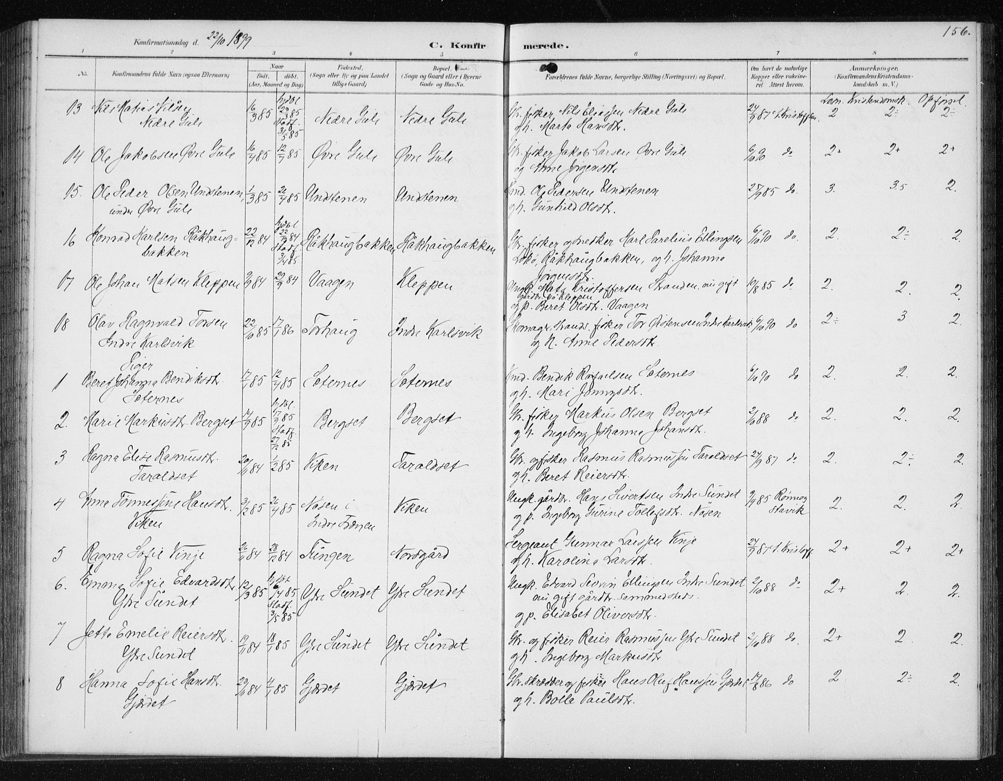 Ministerialprotokoller, klokkerbøker og fødselsregistre - Møre og Romsdal, AV/SAT-A-1454/566/L0773: Parish register (copy) no. 566C02, 1892-1909, p. 156