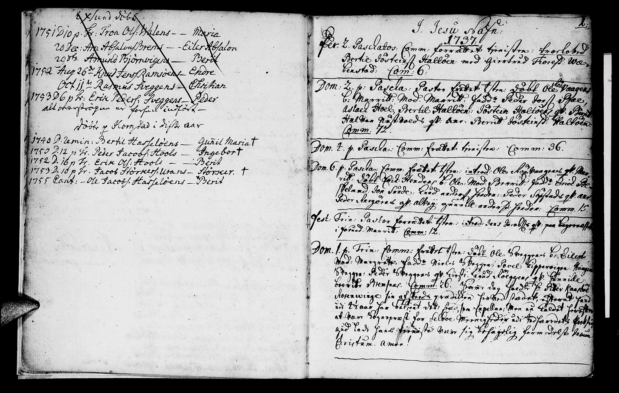 Ministerialprotokoller, klokkerbøker og fødselsregistre - Møre og Romsdal, SAT/A-1454/569/L0815: Parish register (official) no. 569A01, 1737-1759, p. 0-1