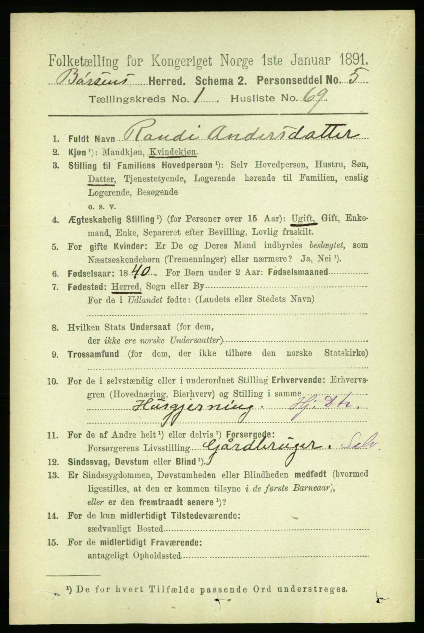 RA, 1891 census for 1658 Børsa, 1891, p. 449