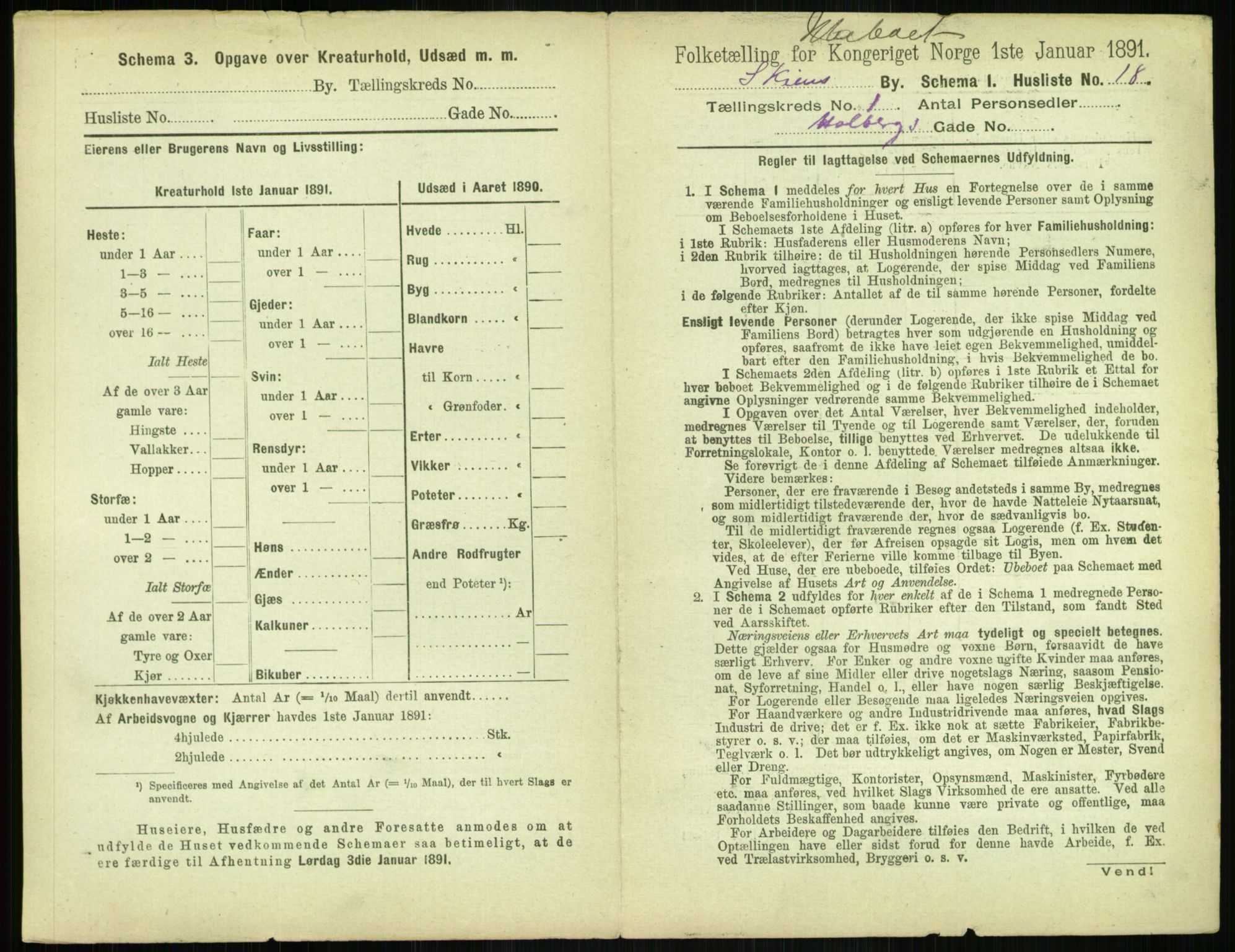 RA, 1891 census for 0806 Skien, 1891, p. 146