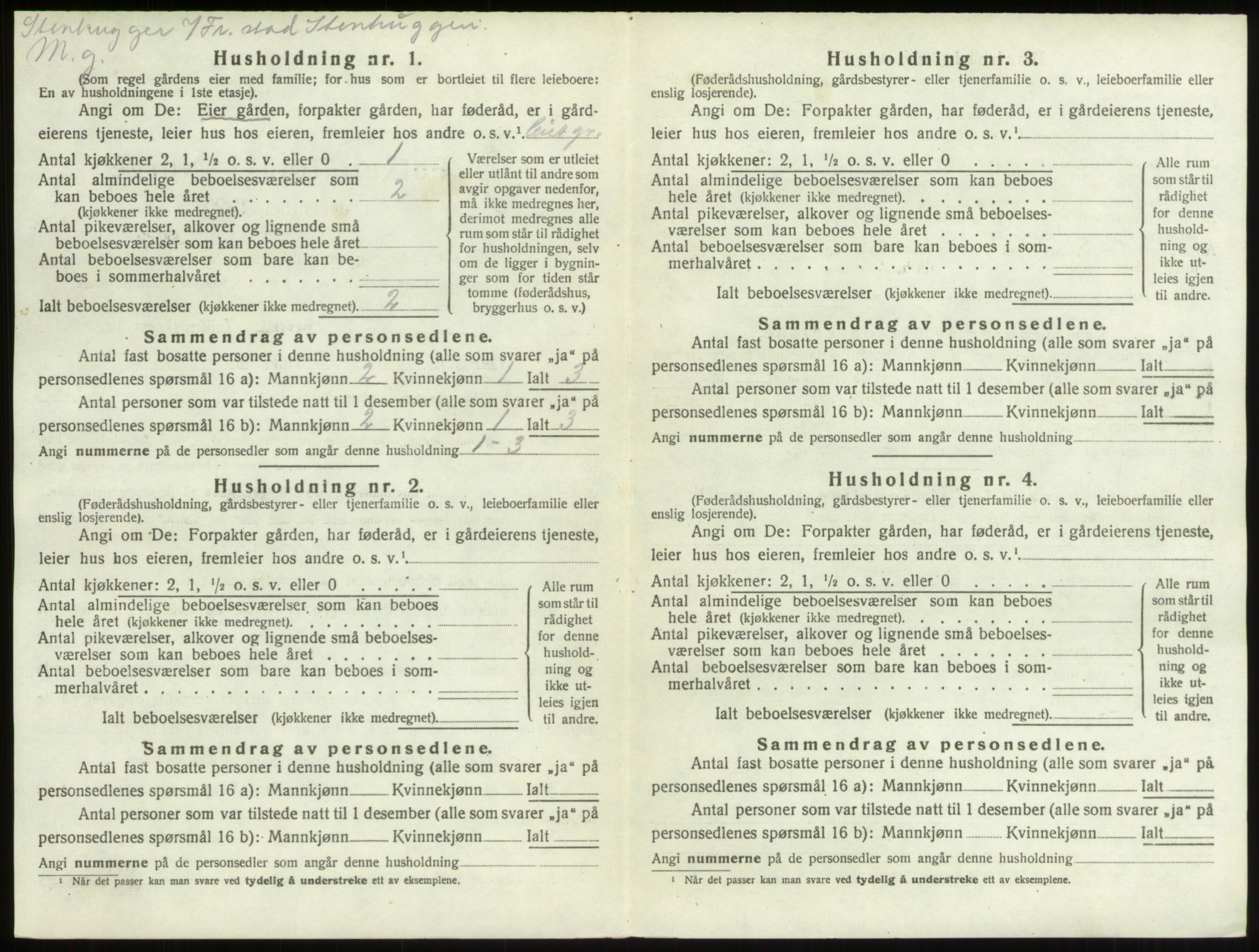 SAO, 1920 census for Borge, 1920, p. 267