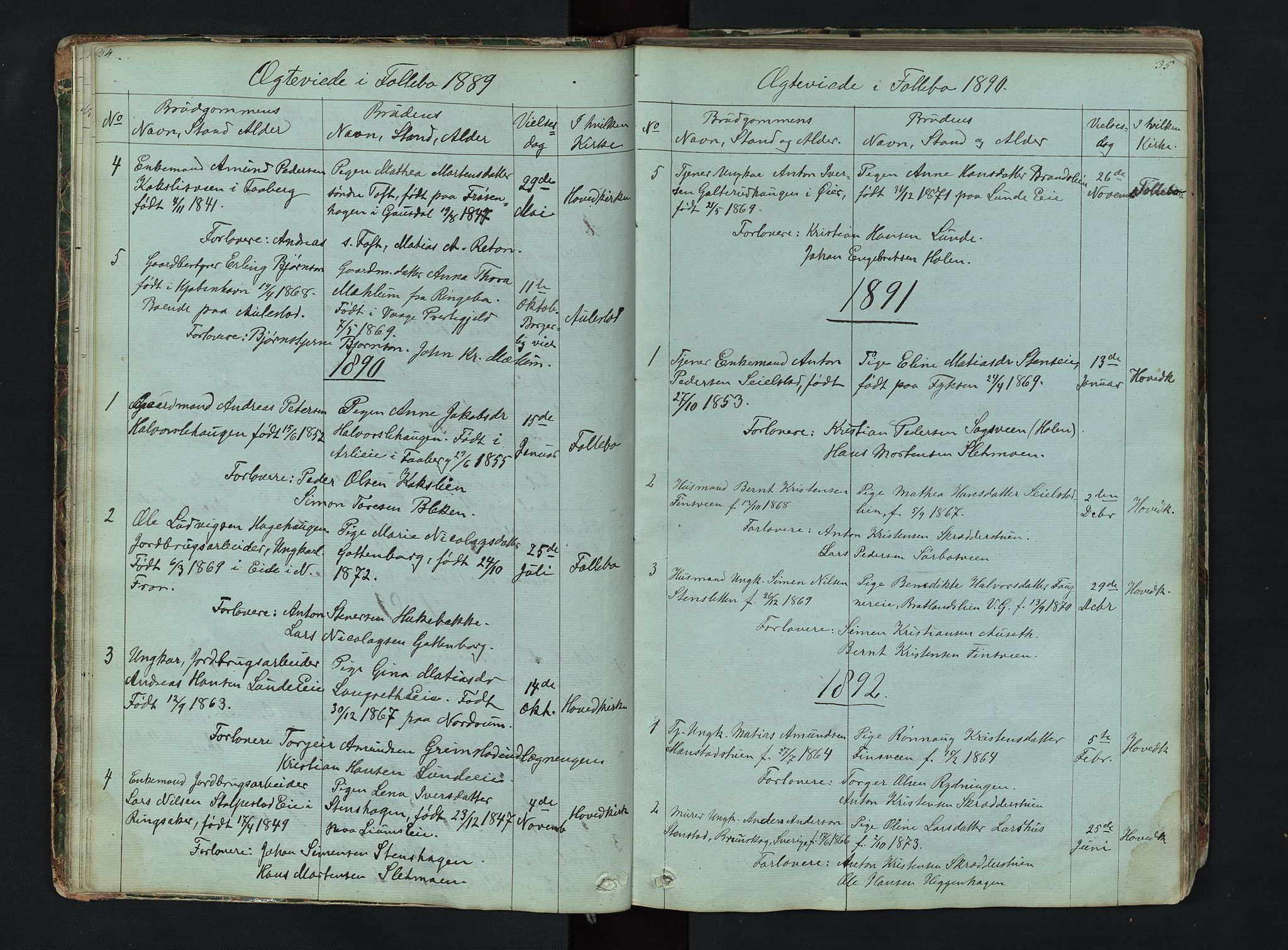 Gausdal prestekontor, SAH/PREST-090/H/Ha/Hab/L0006: Parish register (copy) no. 6, 1846-1893, p. 34-35