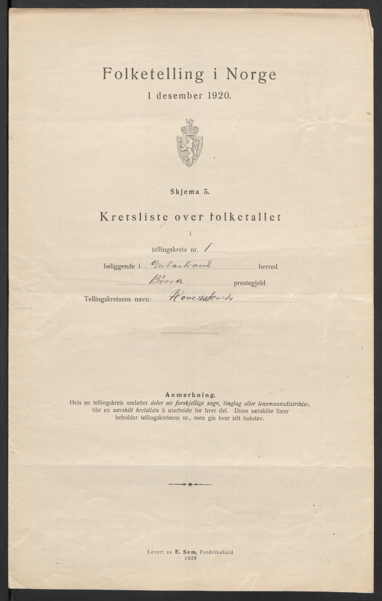 SAT, 1920 census for Geitastrand, 1920, p. 10