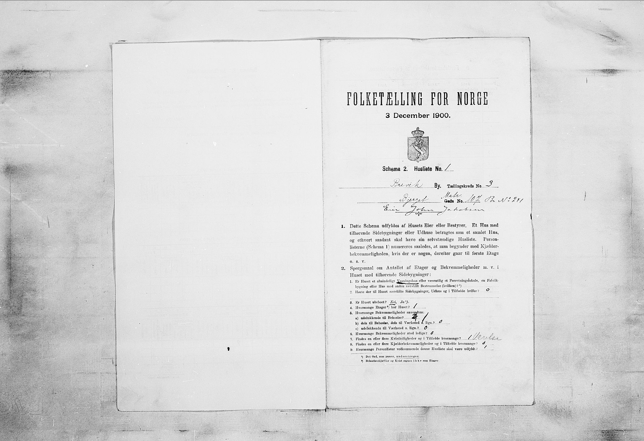 SAKO, 1900 census for Brevik, 1900, p. 699