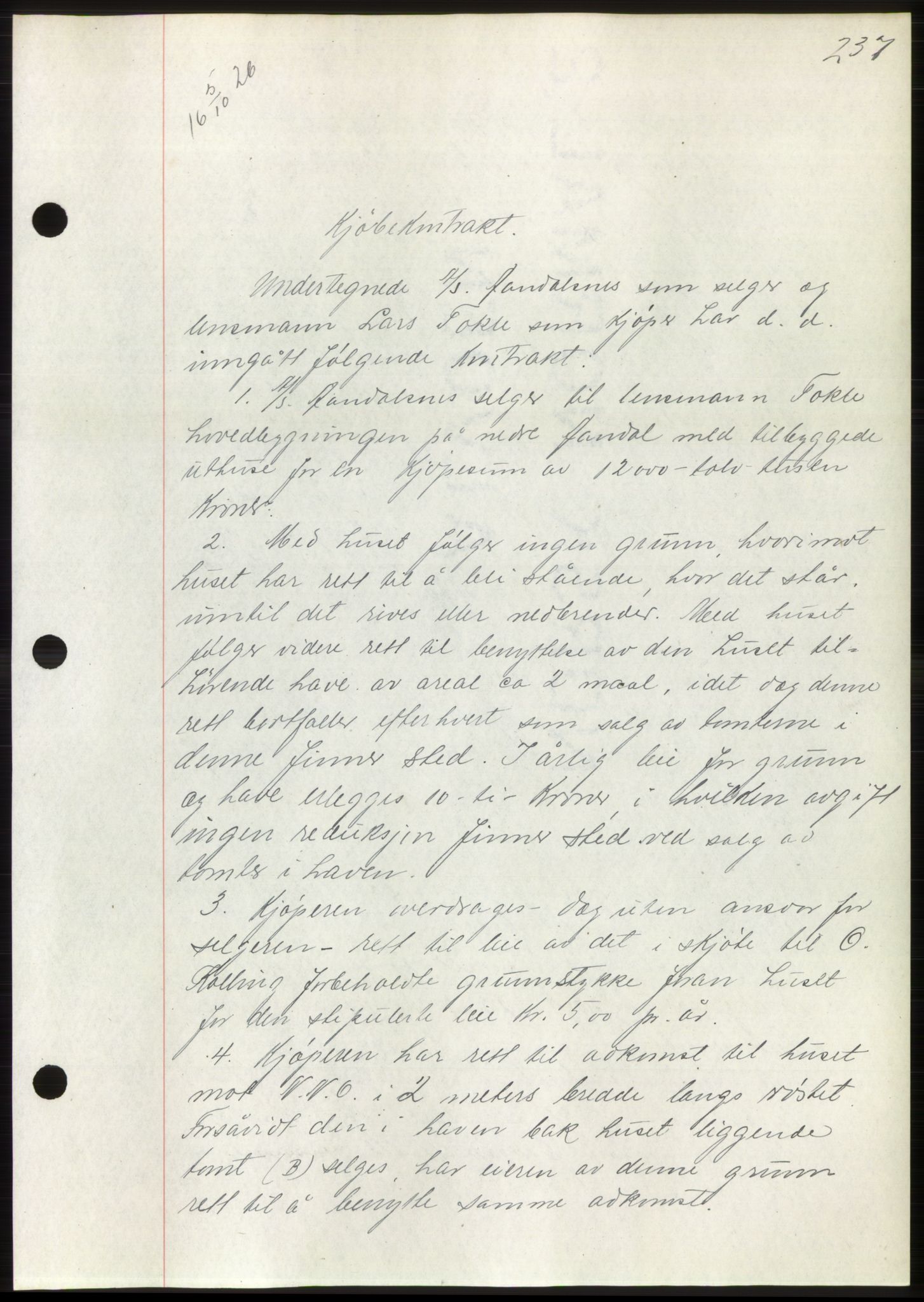 Romsdal sorenskriveri, AV/SAT-A-4149/1/2/2C/L0051: Mortgage book no. 45, 1926-1927, Deed date: 05.10.1926